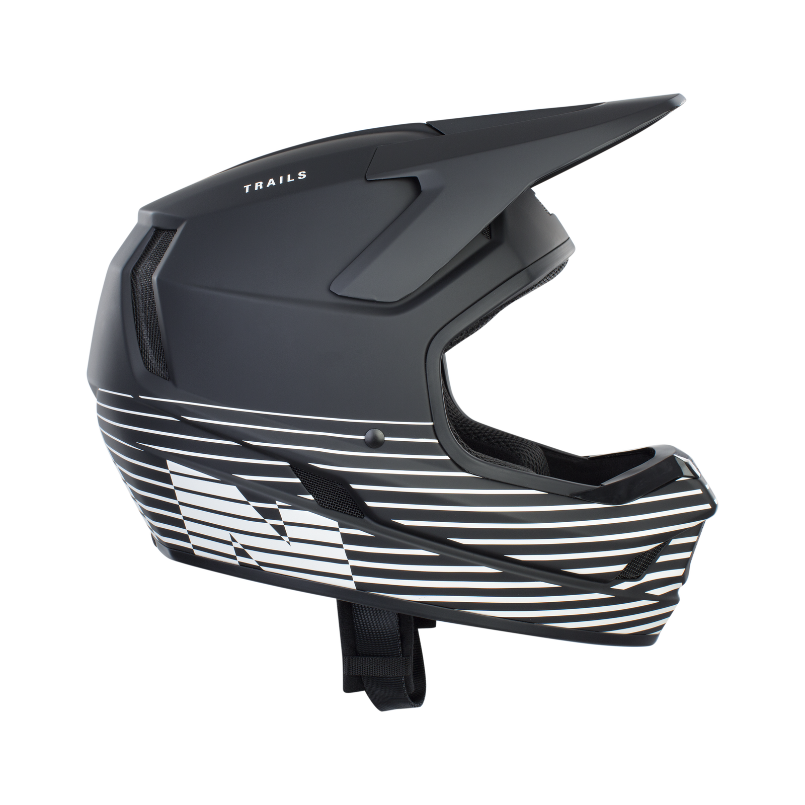 ION Scrub Amp Fullface-Helm für Enduro und Downhill in schwarz und weiß
