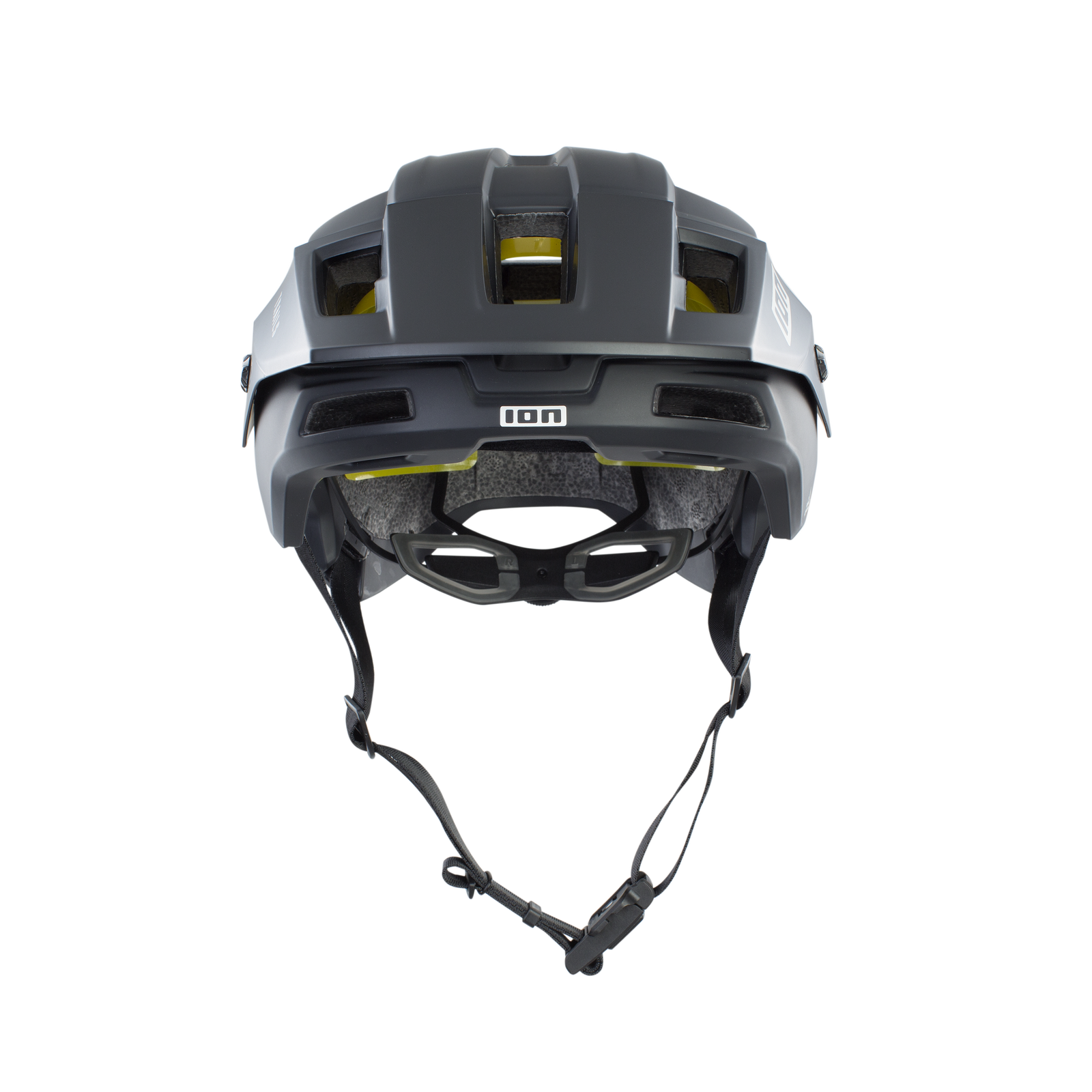 Casco MTB ION Bike Traze Amp MIPS in grigio scuro, vista frontale