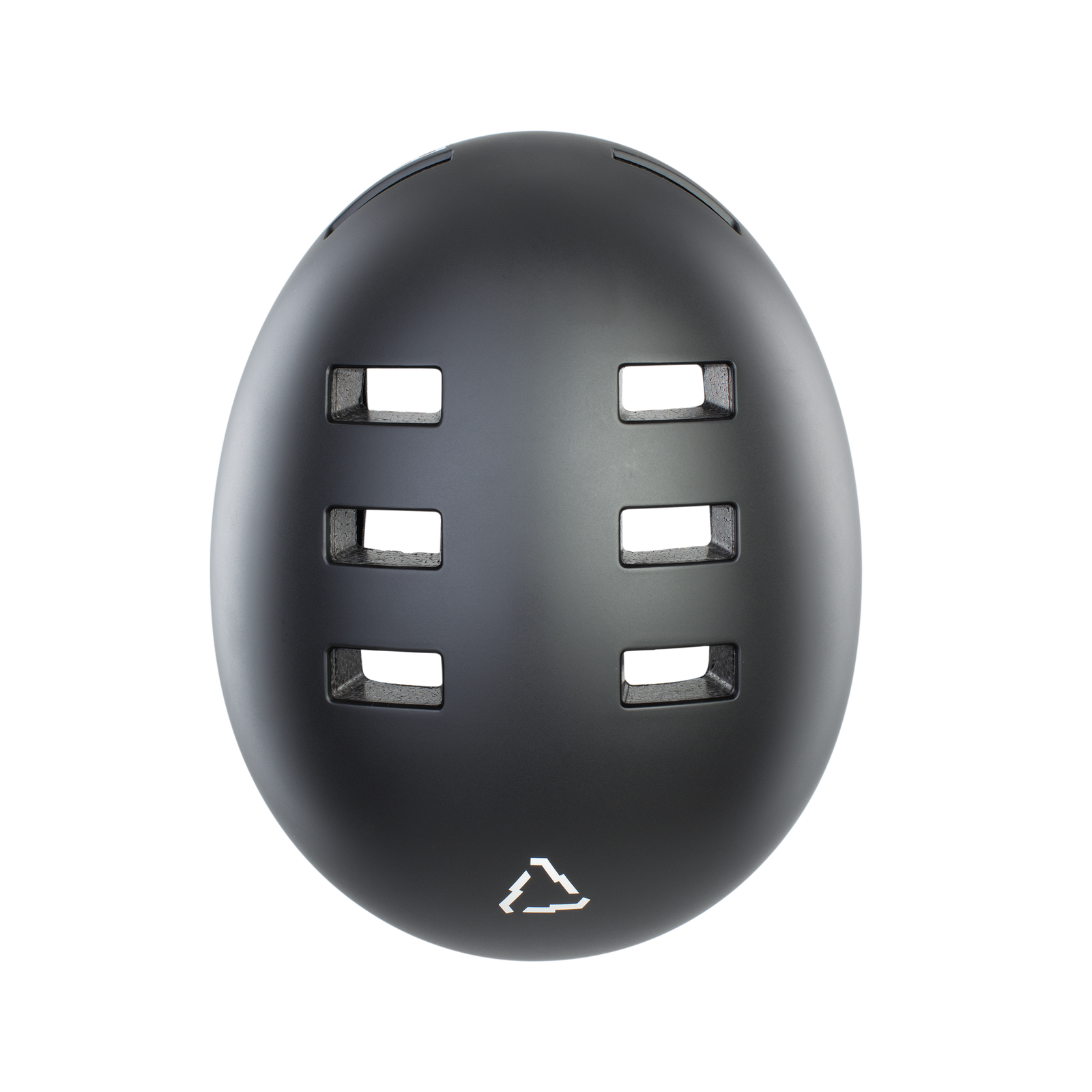 ION Seek unisex helmet in matte black top view with ventilation ports