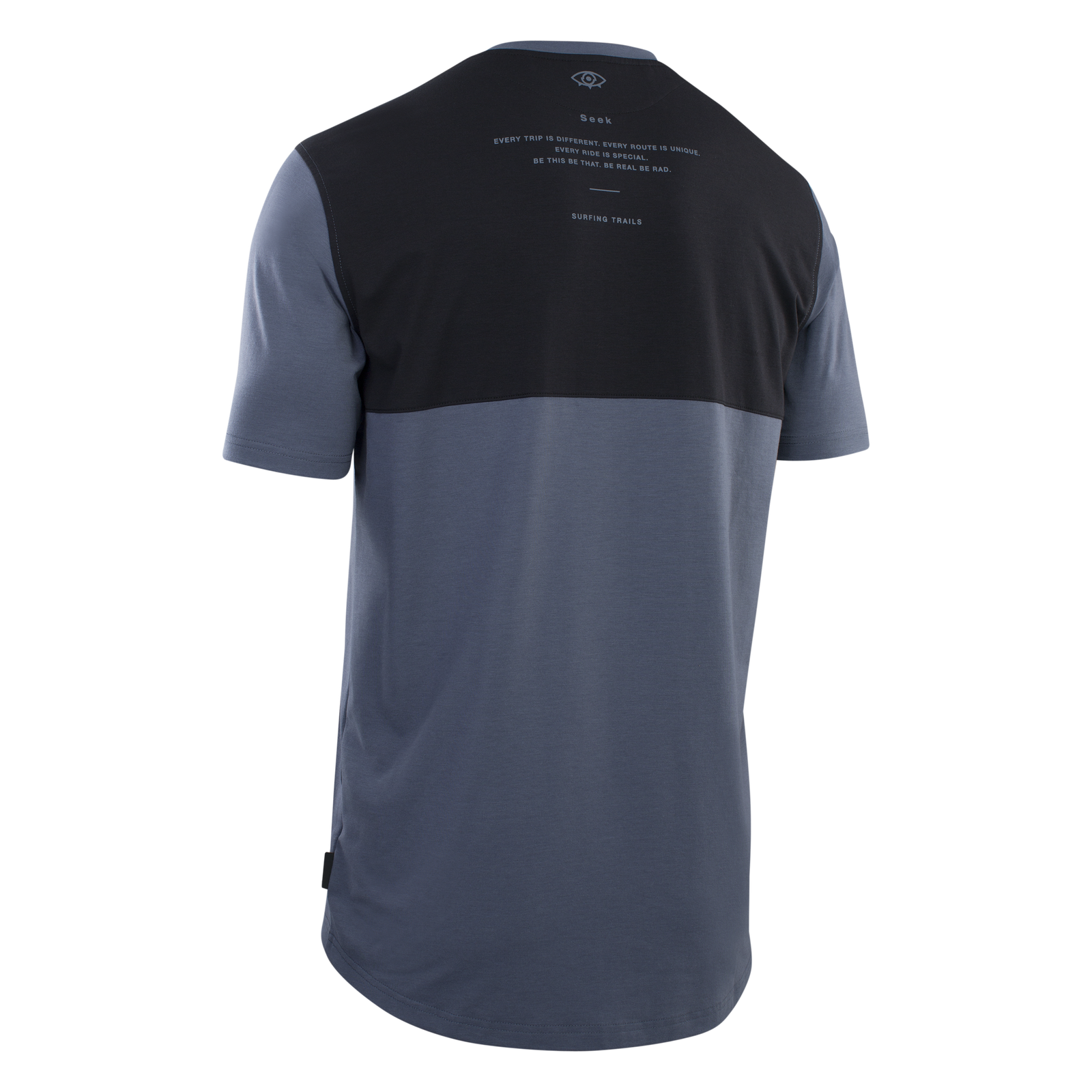 ION Bike Seek Amp Kurzarm-Bikejacke in schwarz und schieferblau für Mountainbiking