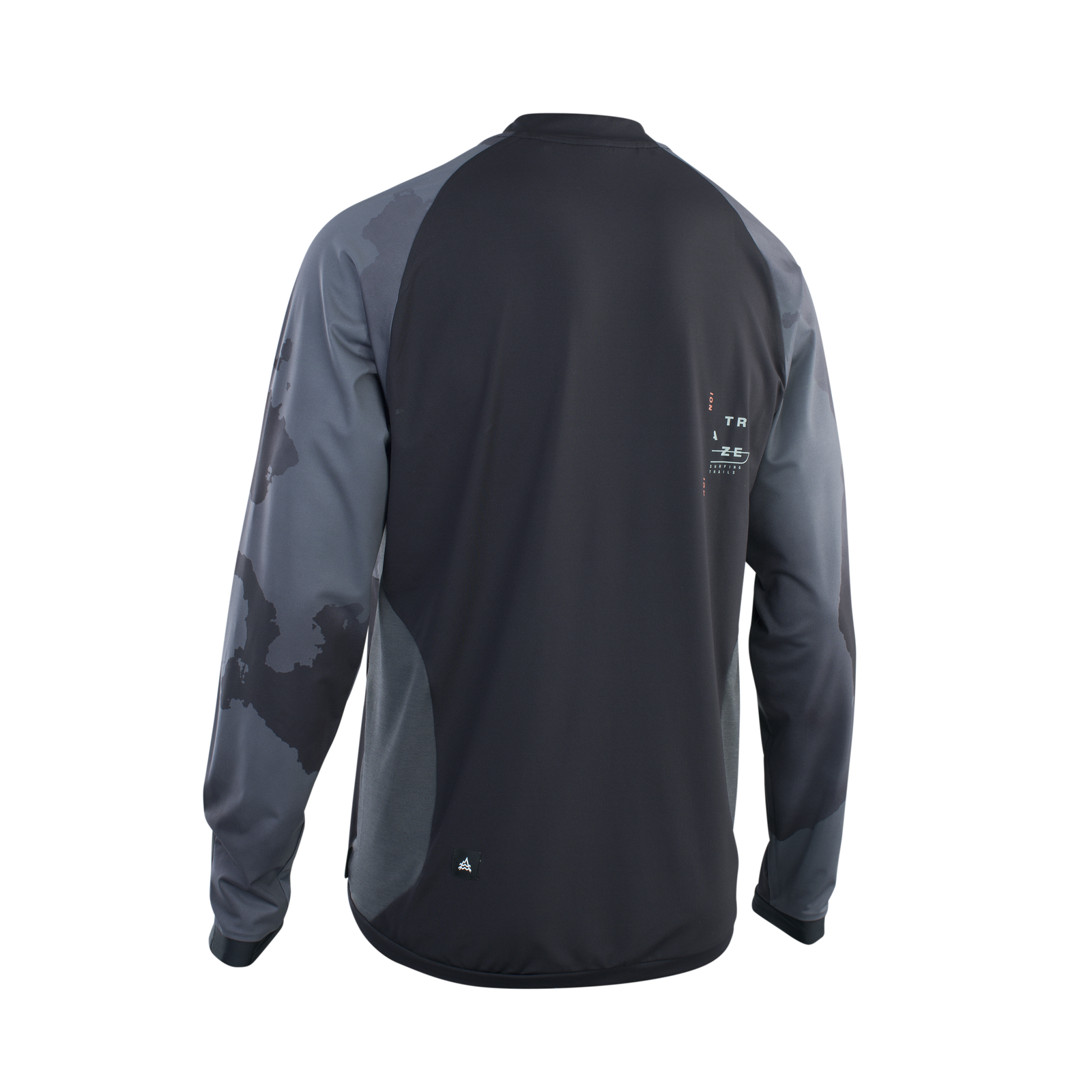 ION Bike Traze Amp long-sleeve cycling jersey men in black and dark grey for enduro mountain biking