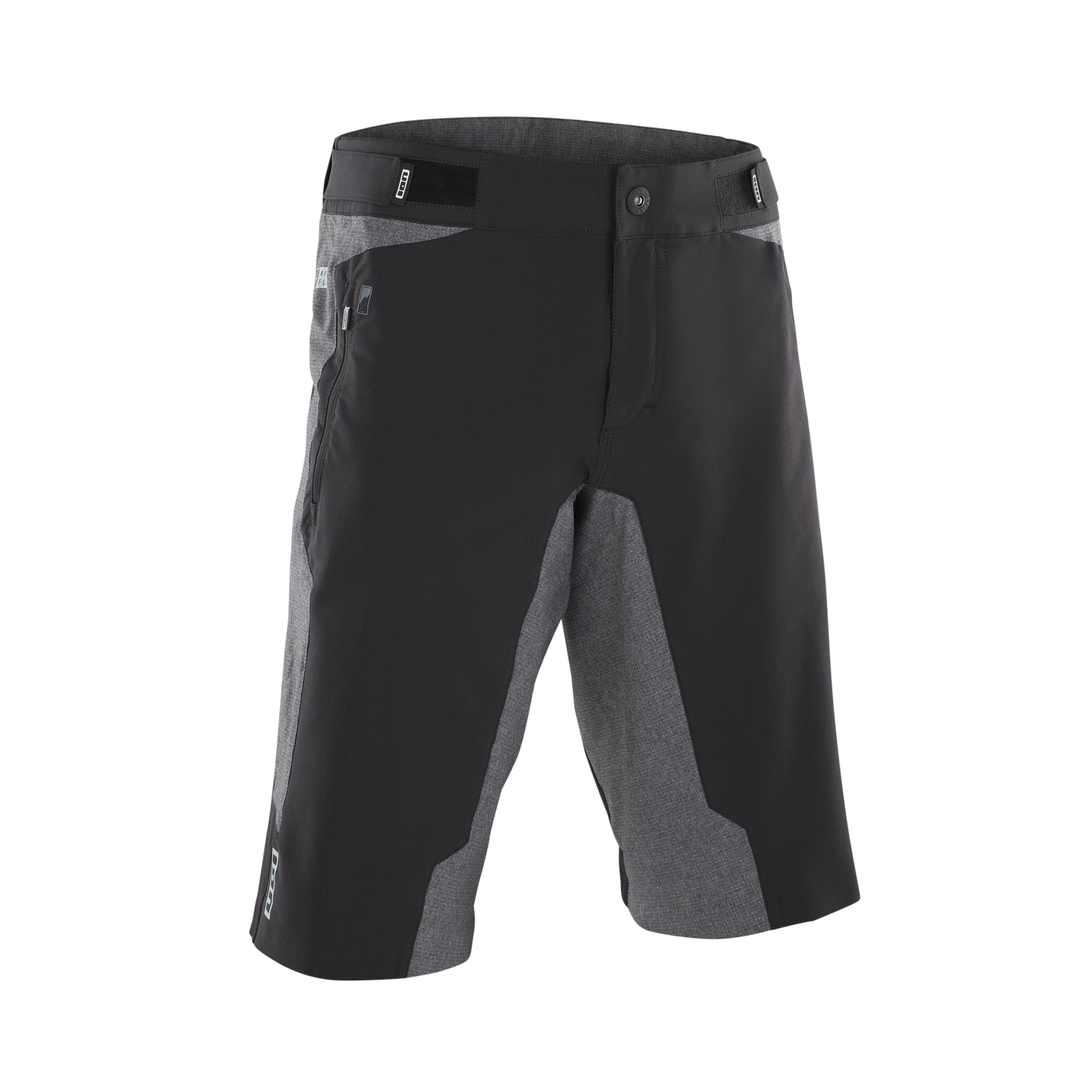 ION Bike Traze Amp AFT cycling shorts in black and grey for mountain biking