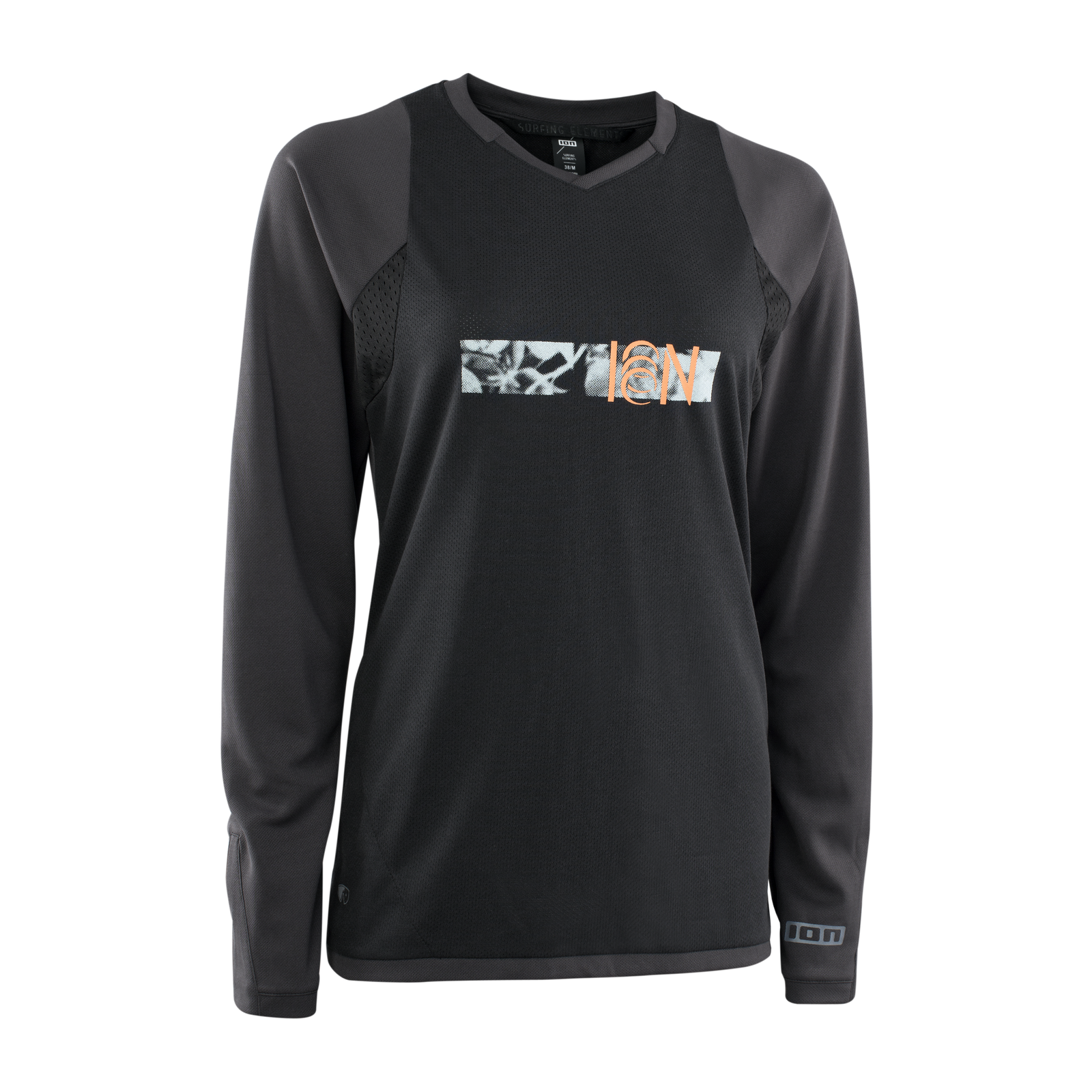 ION Bike Scrub Amp Langarm Damen Radtrikot in schwarz und anthrazit für Enduro und Downhill