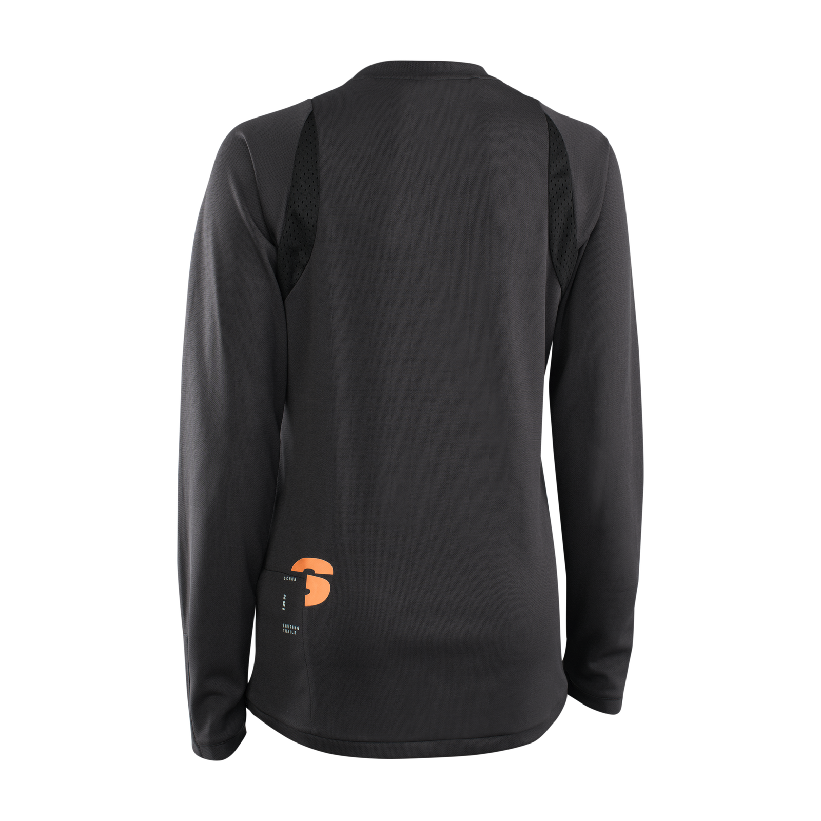 ION Bike Scrub Amp Langarm-Bikejacke Damen in schwarz mit Mesh-Paneelen für Enduro und Mountainbike