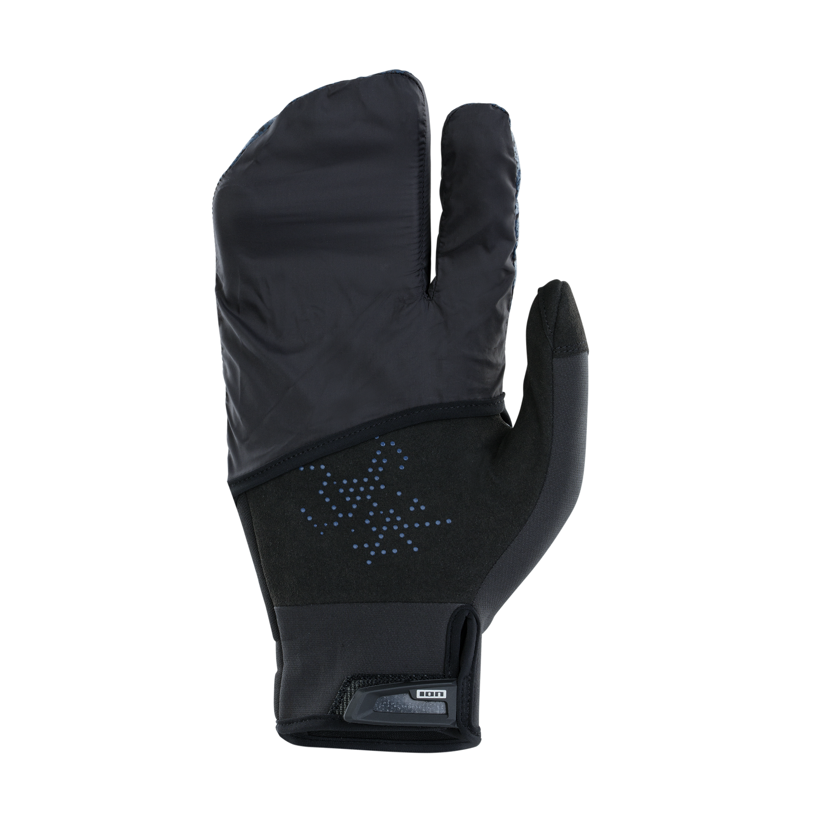 ION Haze Amp full-finger bike glove in black with silicone dot grip and rain cover