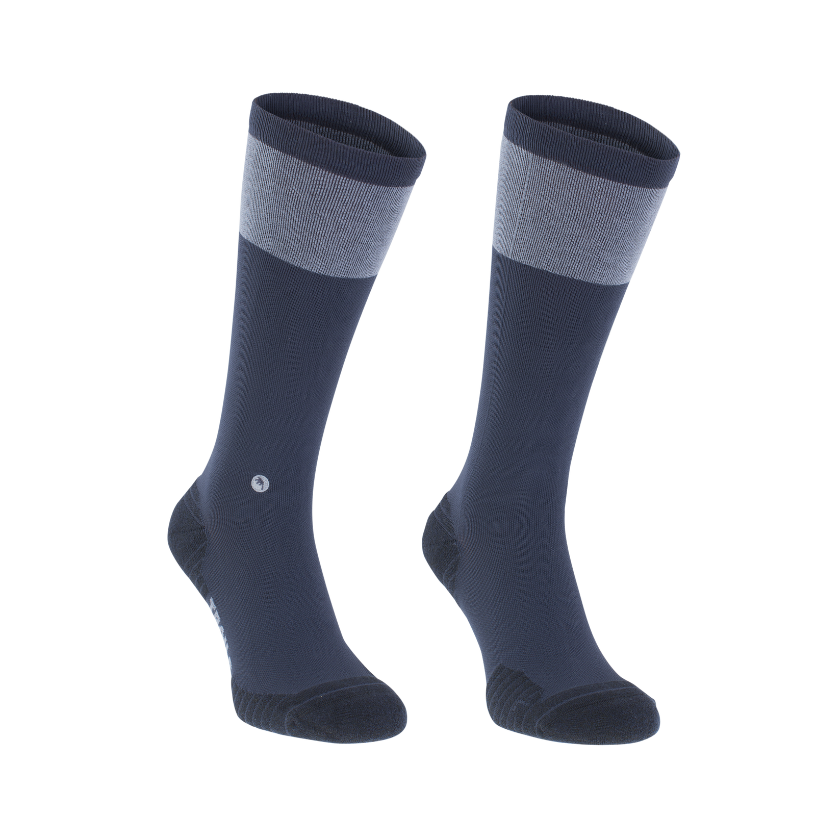 ION Bike Socks long unisex cycling socks in dark navy and grey, pair shot