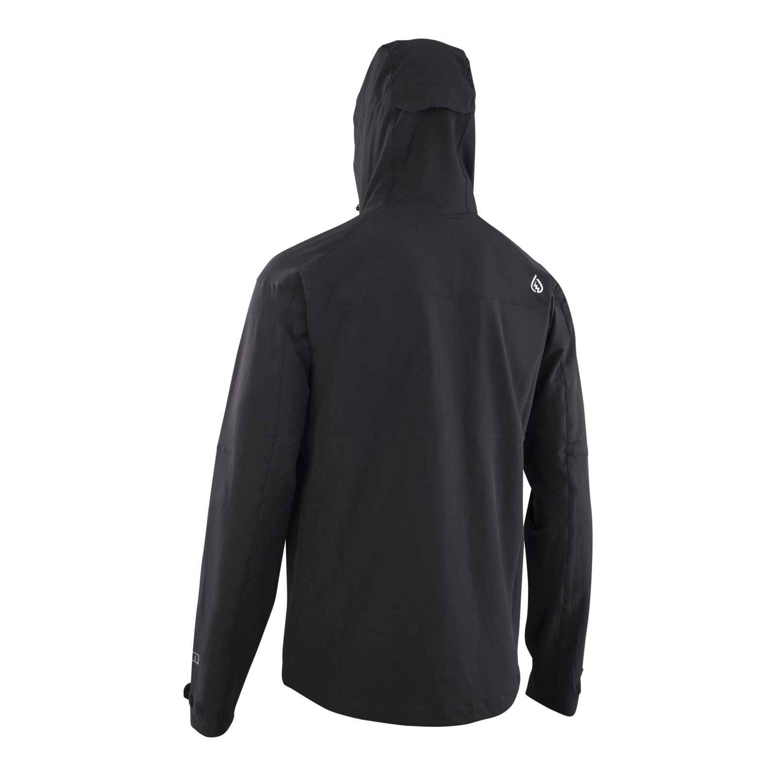 ION Shelter 4W softshell jacket men in black with helmet-compatible hood for mountain biking