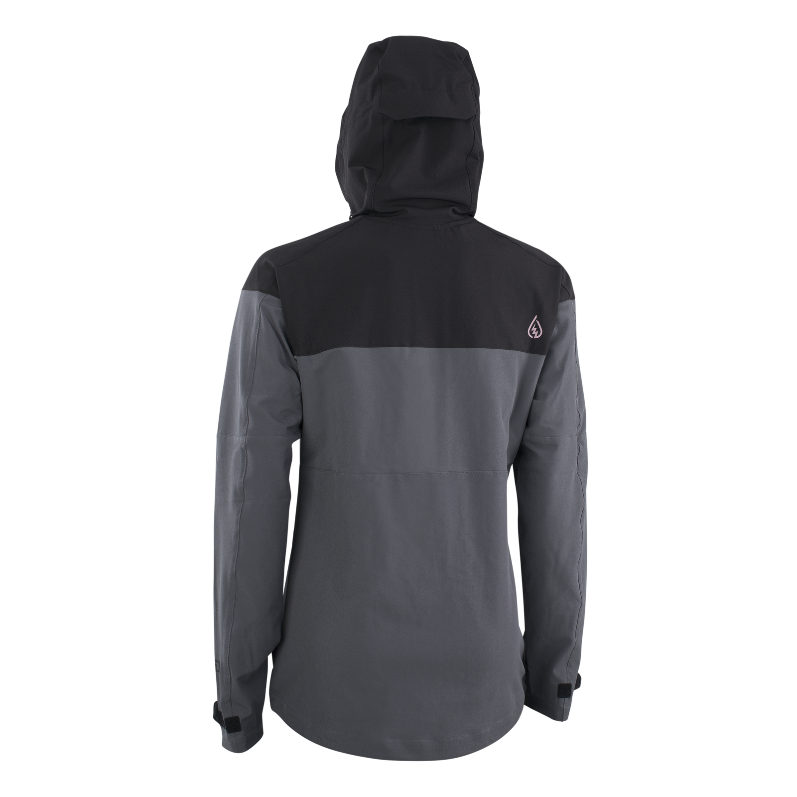 ION Shelter 4W Softshell cycling jacket women in dark grey and black for mountain biking – back view