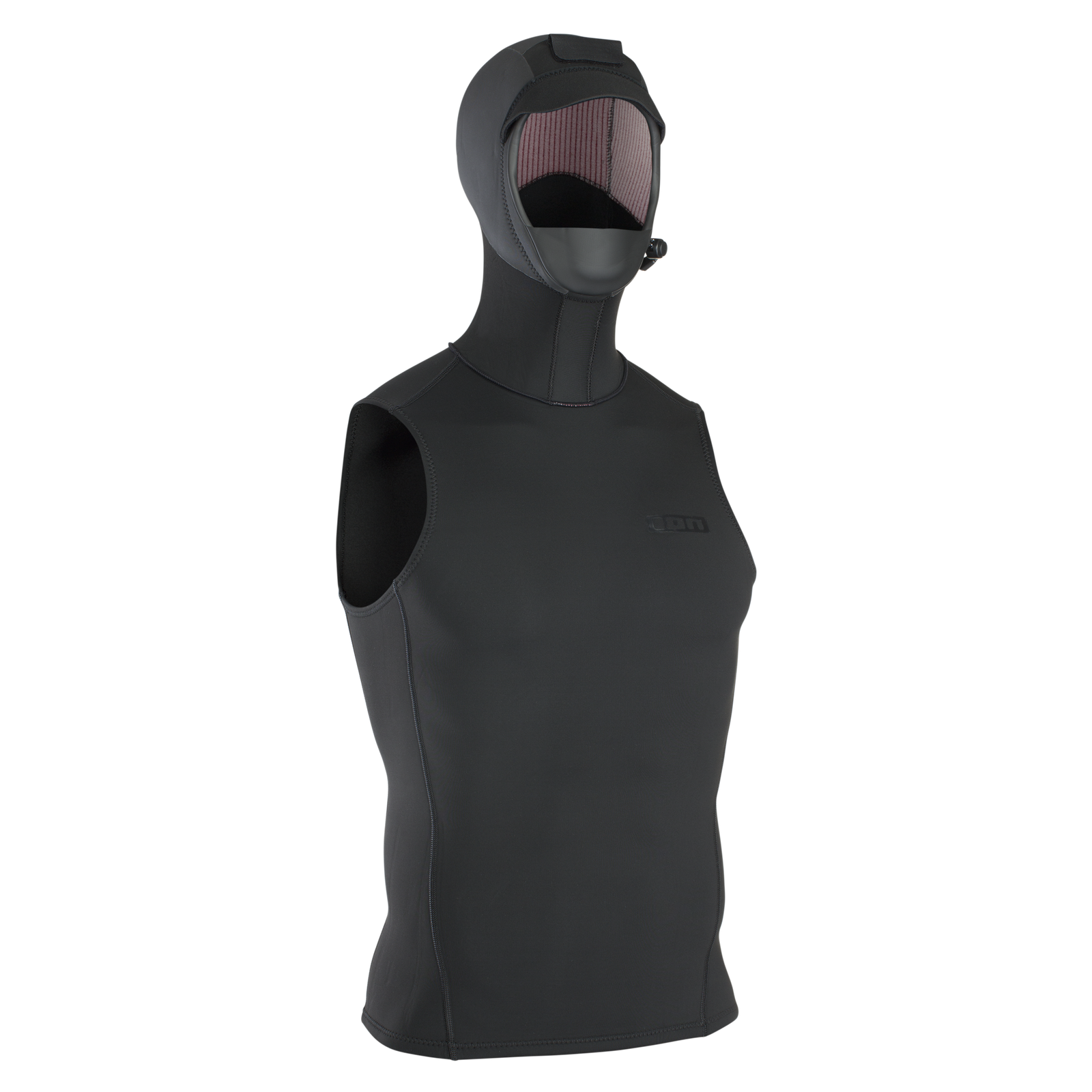 ION Neo Top Hooded Vest veste néoprène 3/2mm à capuche en noir, vue de face