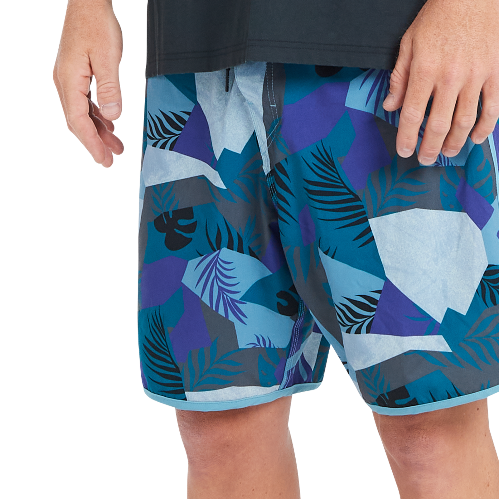 Boardshort ION Avalon 18" homme imprimé tropical en marine, sarcelle et violet