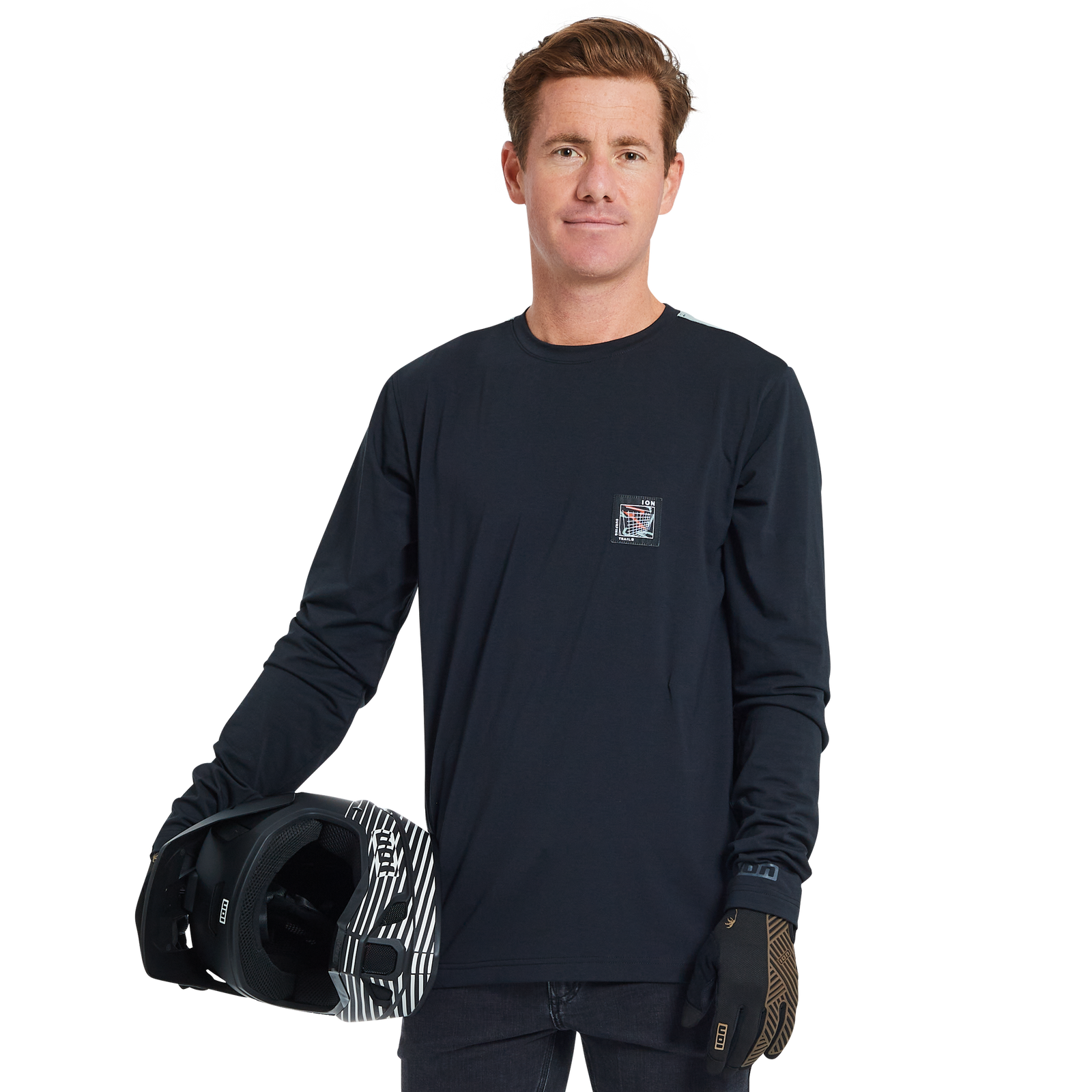 ION Bike Seek Amp LS Langarm-Trikot Herren in dunkelblau für Mountainbiking