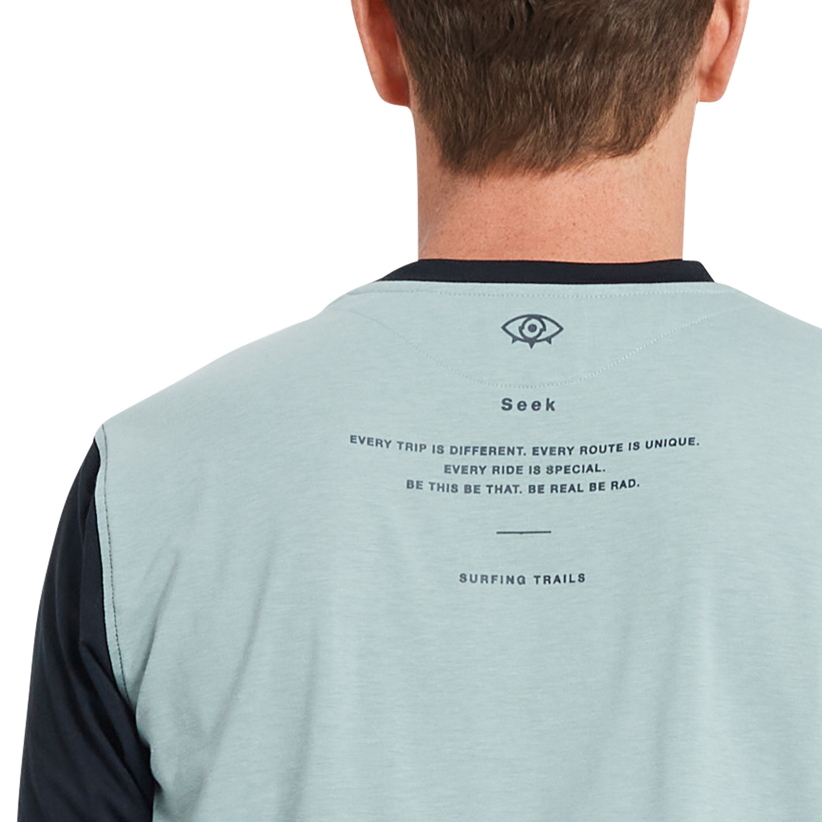 ION Bike Seek Amp Langarm-Trikot Herren in hellblau und marine für Mountainbike Trail-Riding