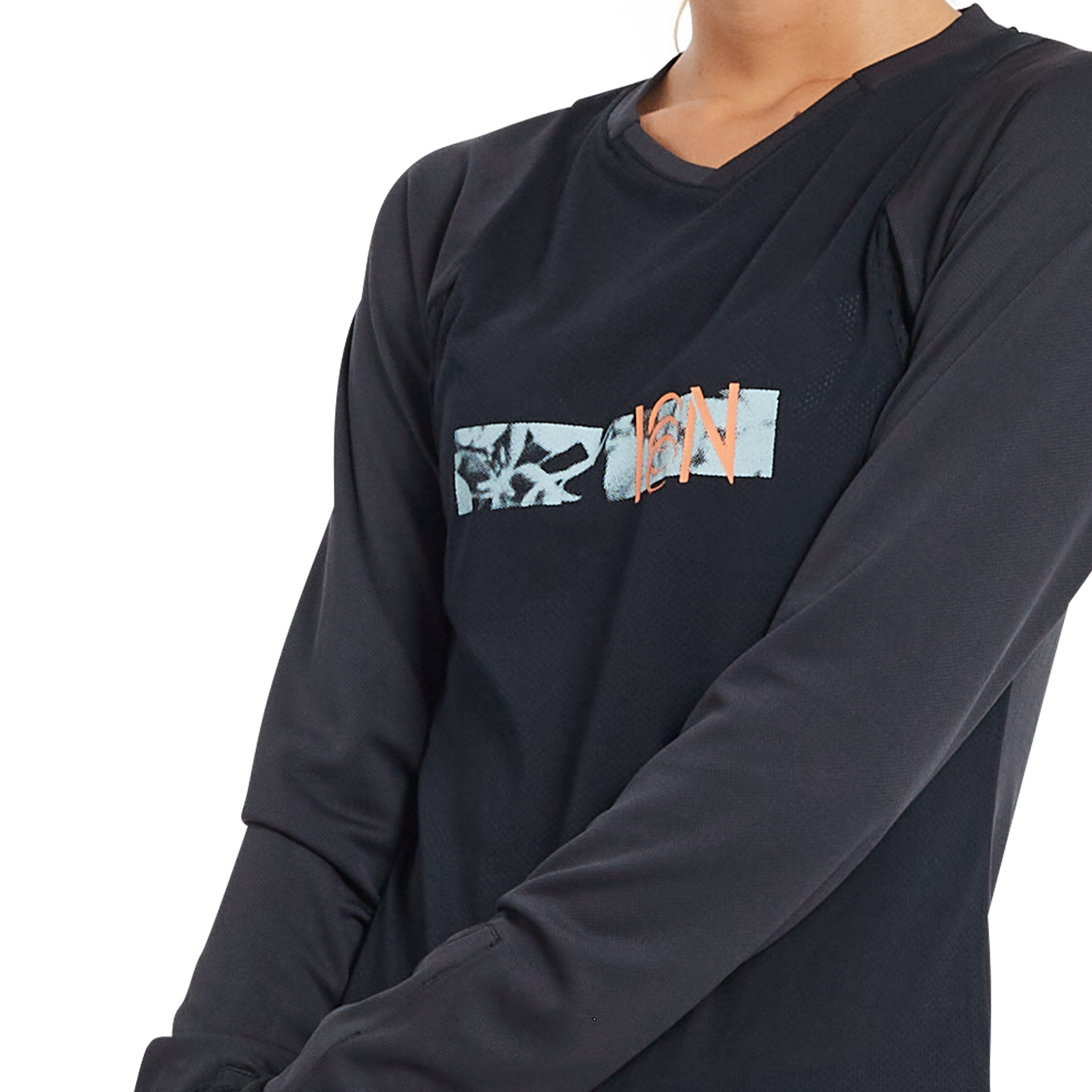 ION Bike Scrub Amp Langarm-Damen-MTB-Jersey in schwarz für Enduro und Bikepark