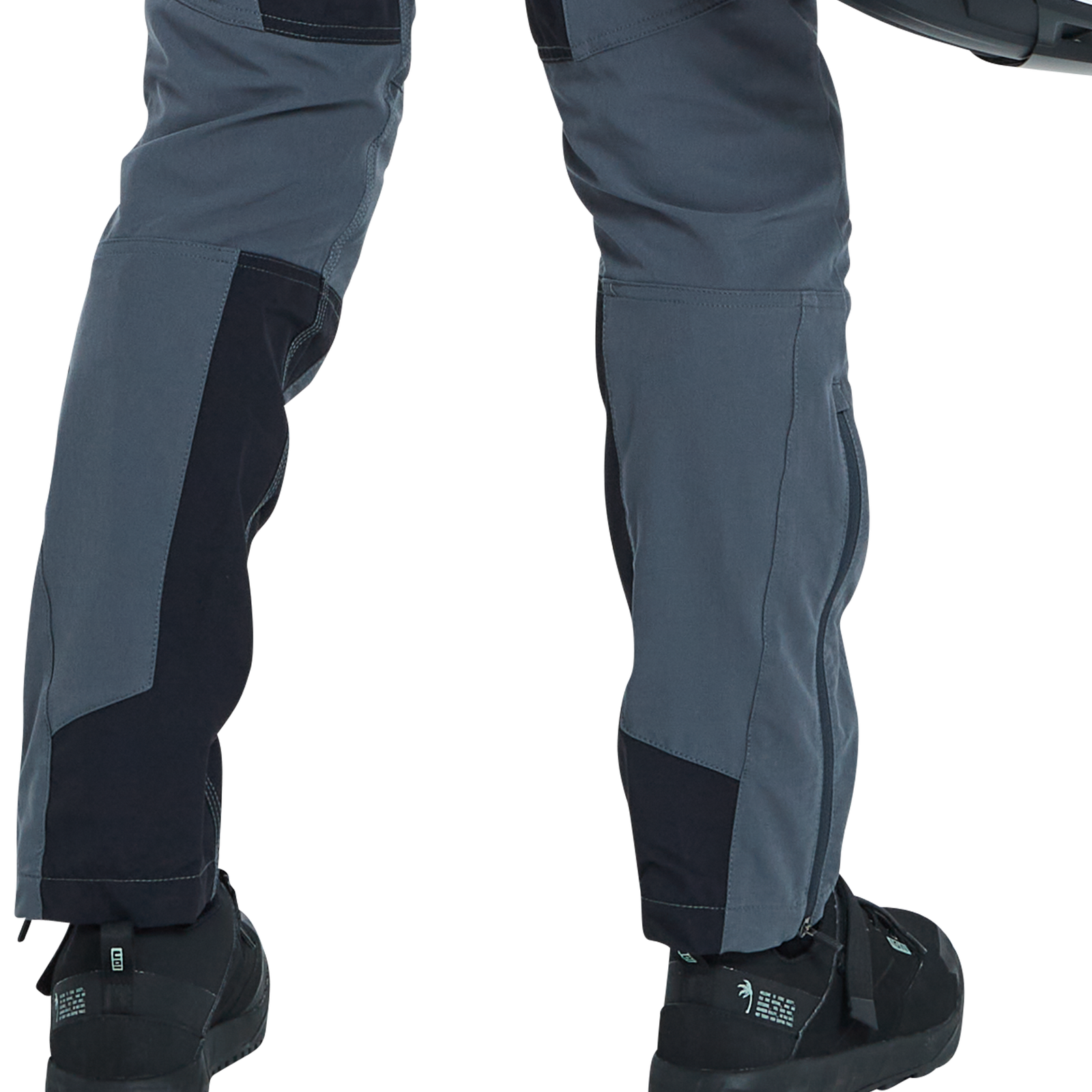 Pantaloni ciclismo ION Shelter 4W Softshell donna in grigio ardesia con pannelli rinforzati neri per MTB