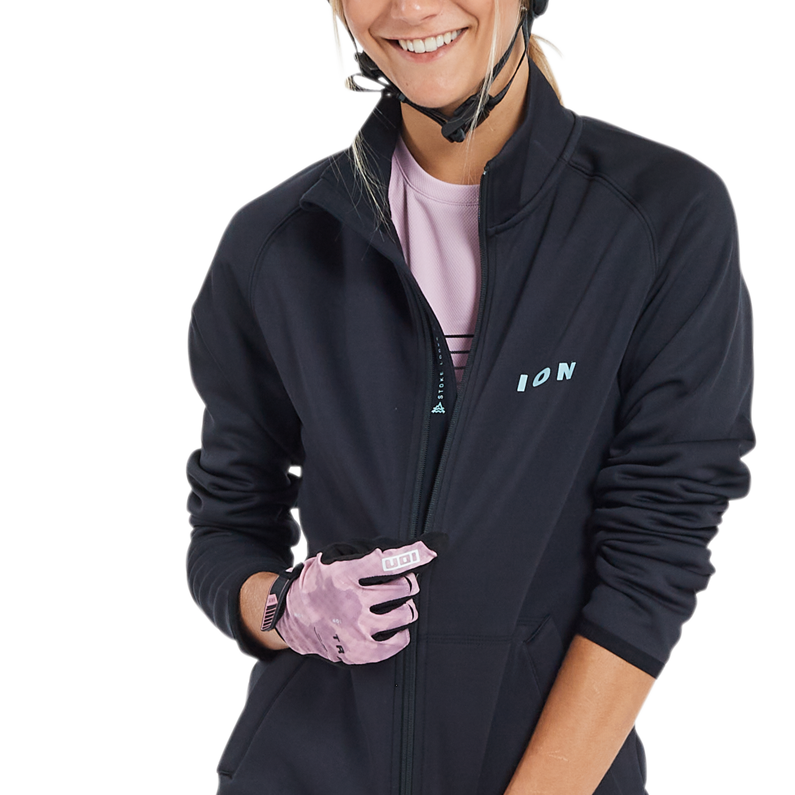 ION Bike Traze Amp Full-Zip Damen Bike Sweater in schwarz für Mountainbiking