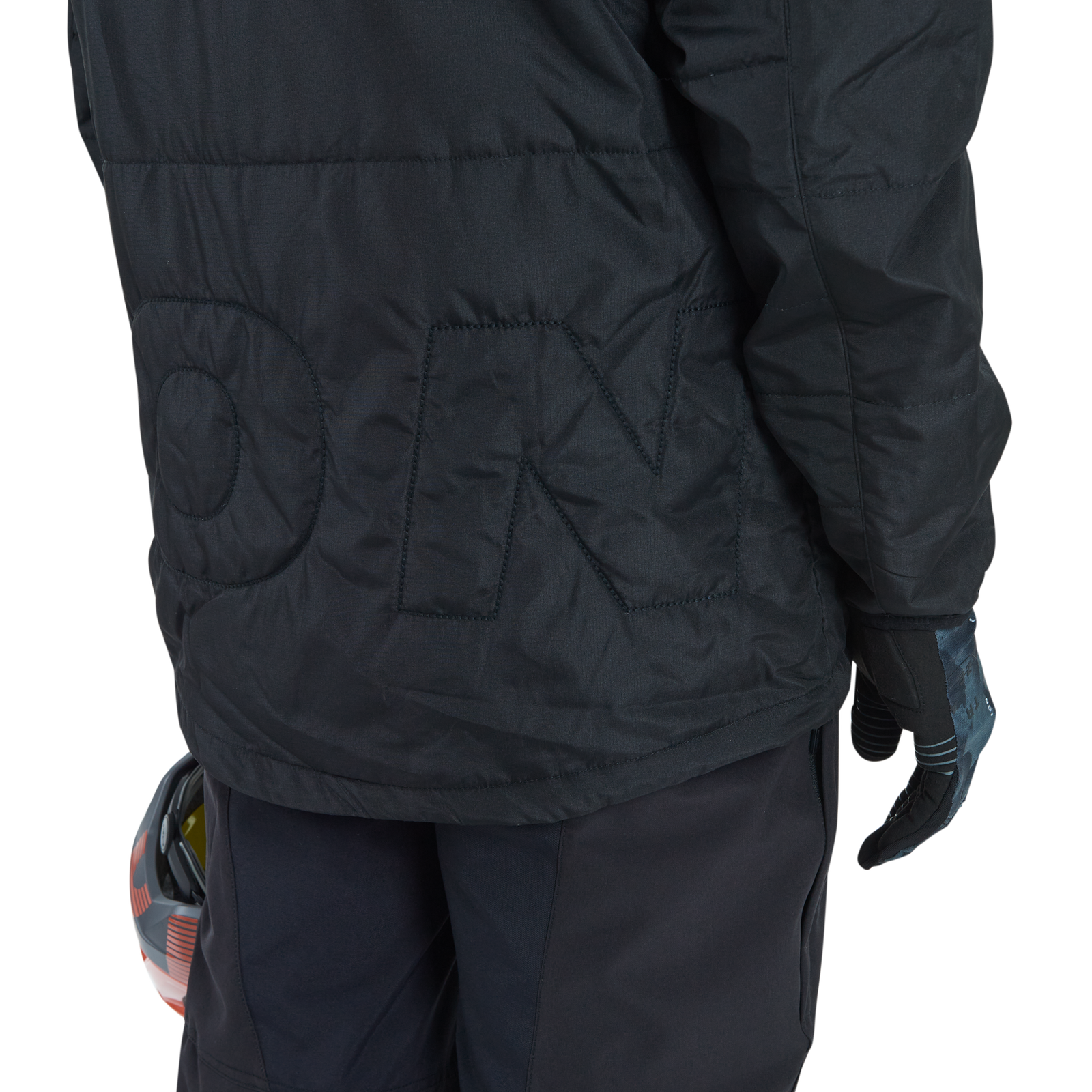 ION Jacket Logo Padded PL unisex padded jacket in black with quilted ION logo on the back