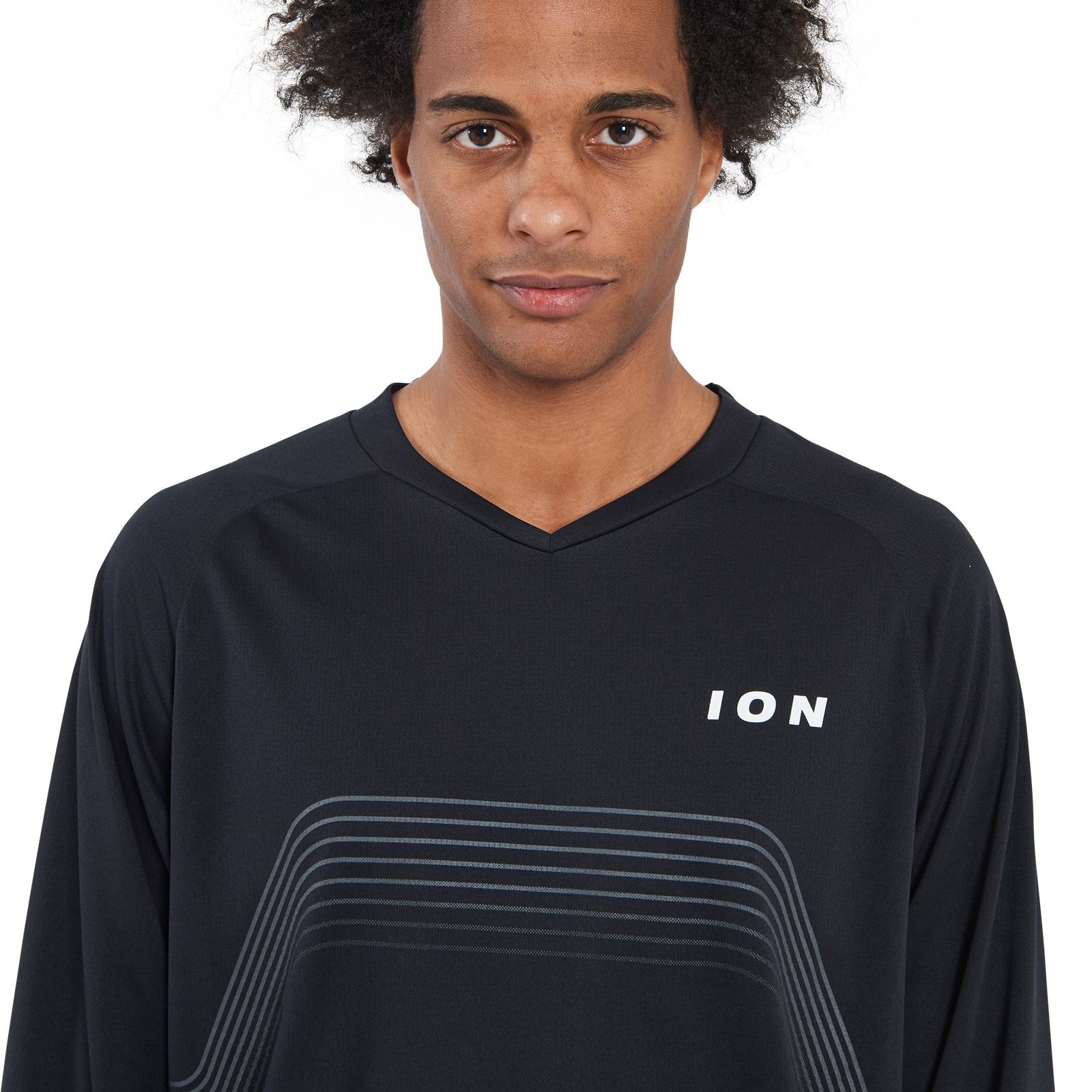 ION Bike Traze Langarm Cycling-Jersey für Herren in schwarz für Enduro und All-Mountain