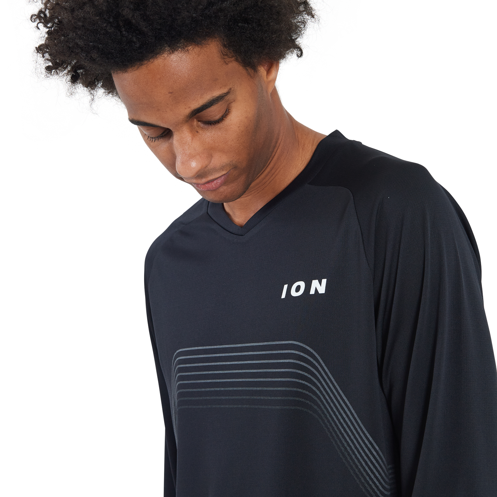 ION Bike Traze LS Herren Langarm-Radtrikot in schwarz für Mountainbike und Enduro