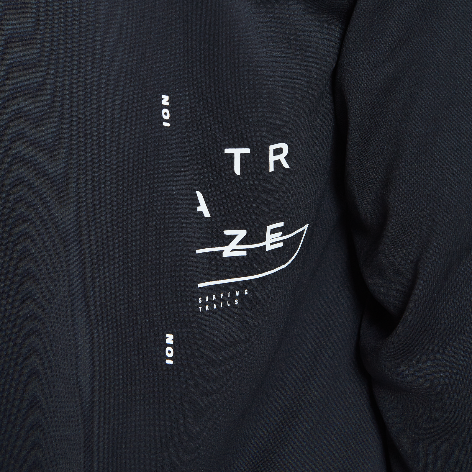 ION Bike Traze Langarm-Trikot Herren in schwarz für Mountainbike Enduro – Brust-Detail