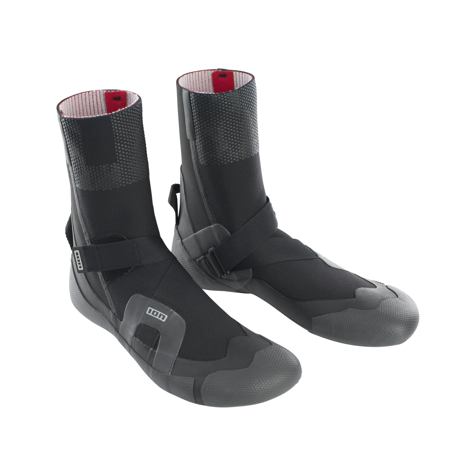 ION Ballistic neoprene boots 3/2mm round toe in black and dark grey