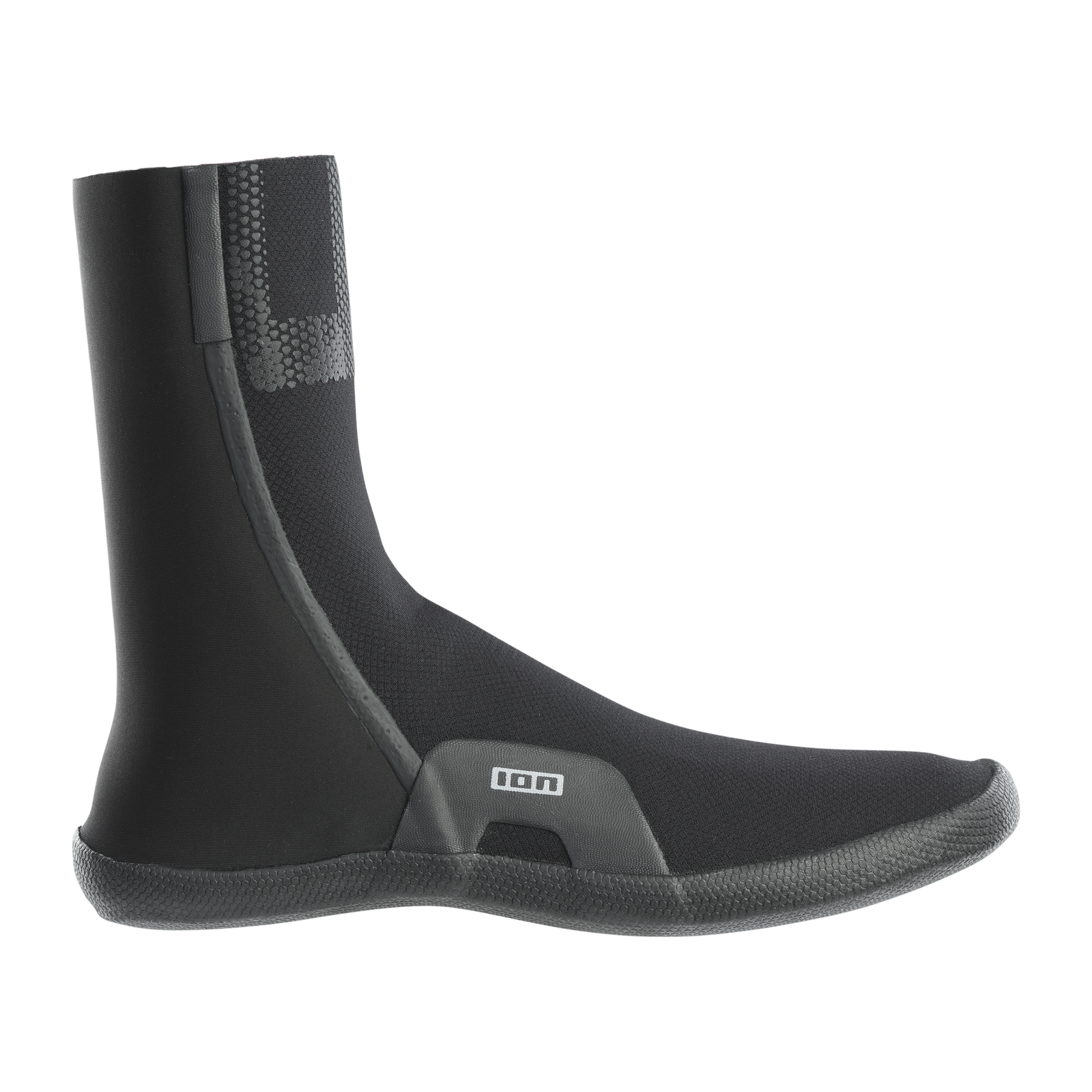 ION Ballistic neoprene boots 3/2mm round toe unisex in black – side view