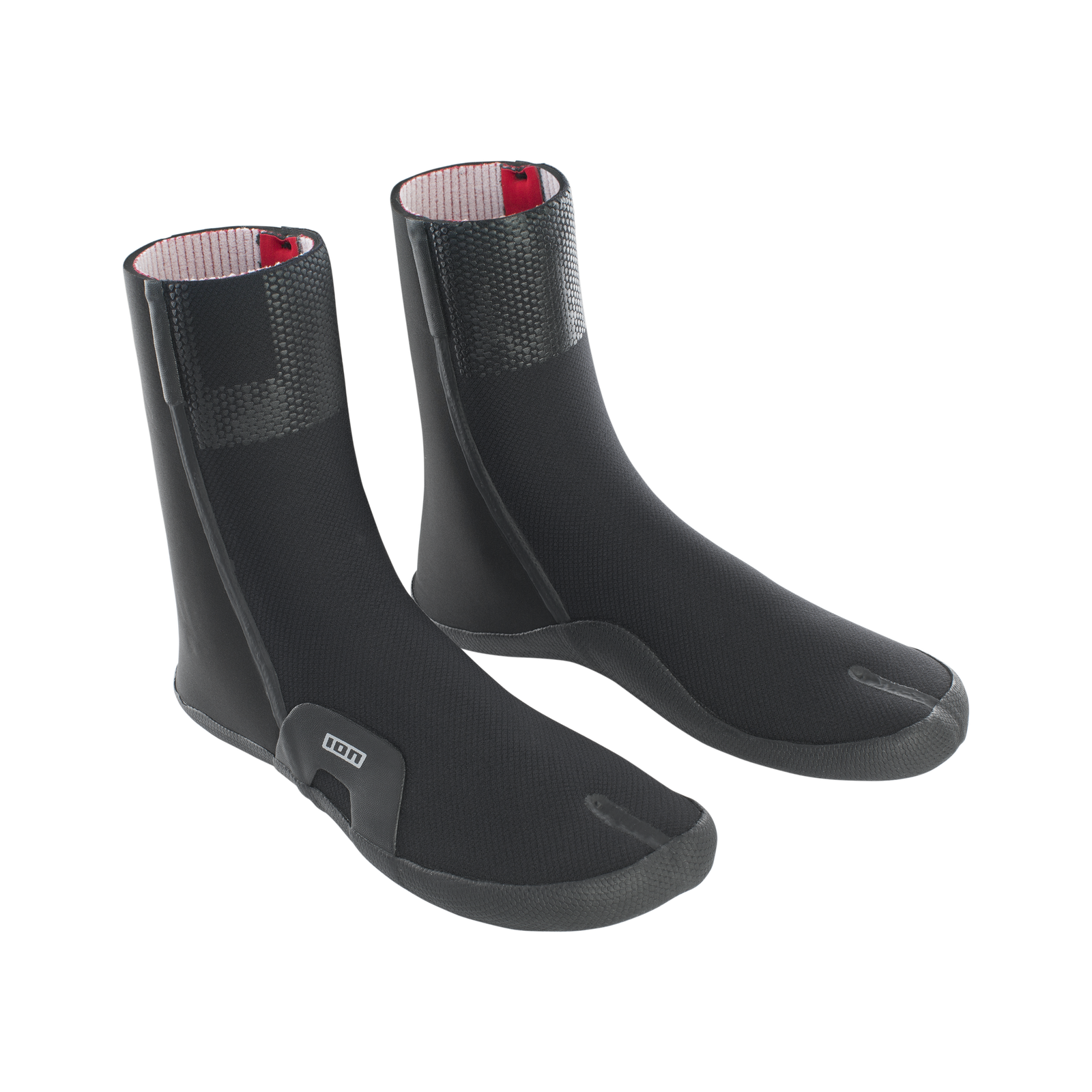 ION Ballistic 6/5mm neoprene split-toe boots in black, pair shot