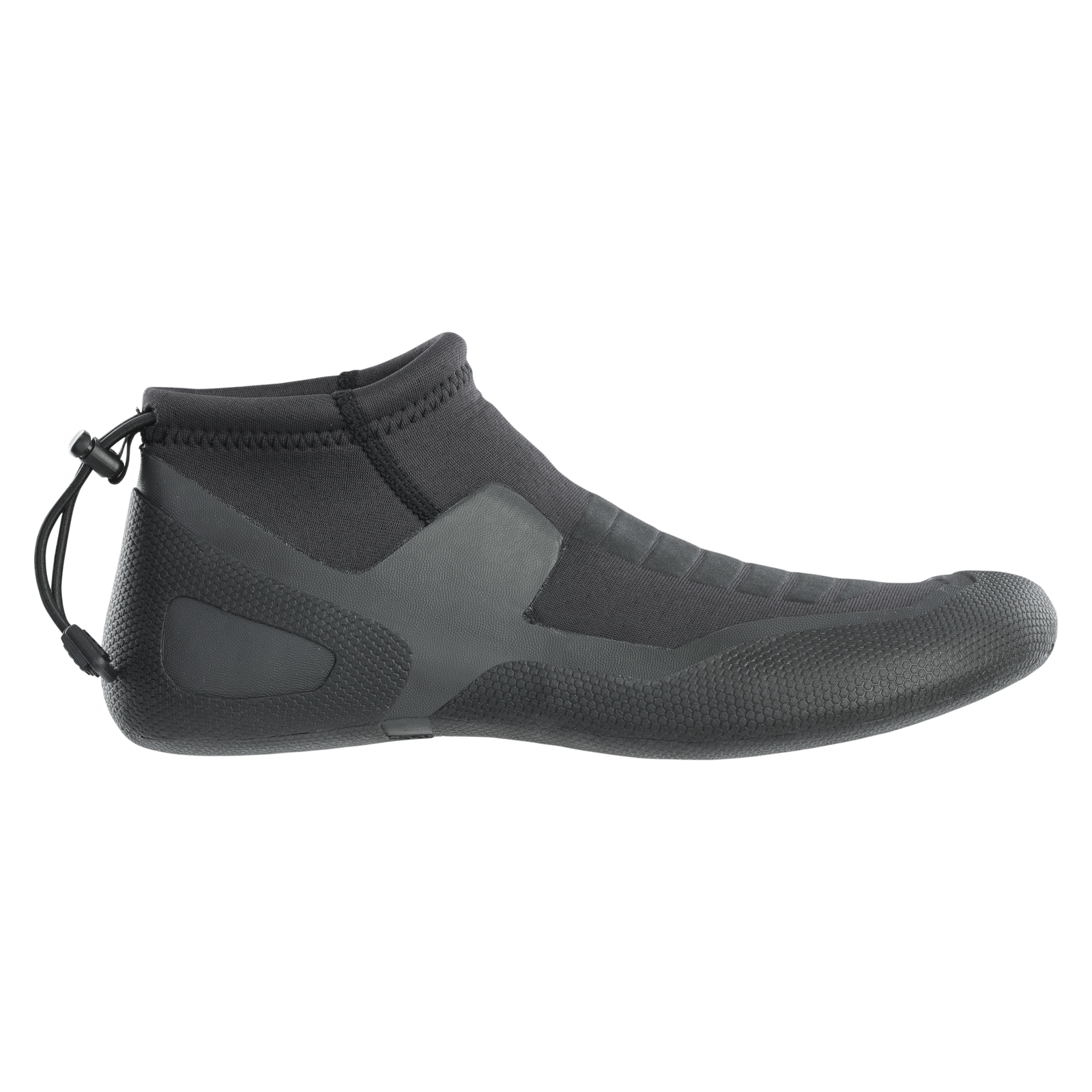 ION Plasma Shoes 2.5 Round Toe neoprene boots in black, side view