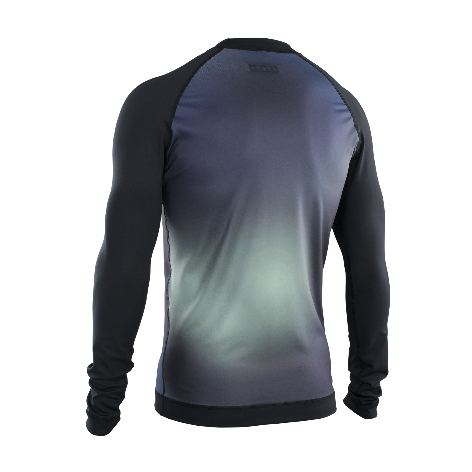 ION Maze long-sleeve men's rash guard in black and grey – back view