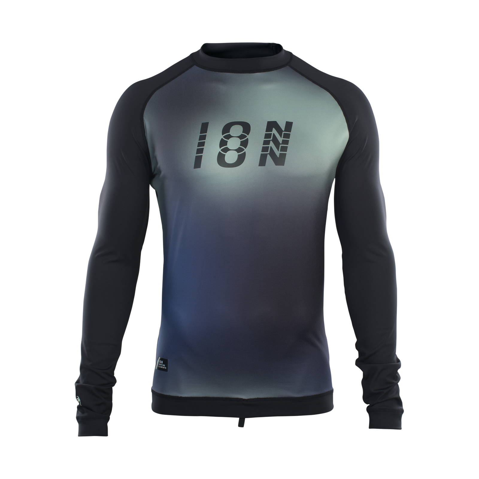 ION Maze long sleeve rashguard men in dark navy with graphic print