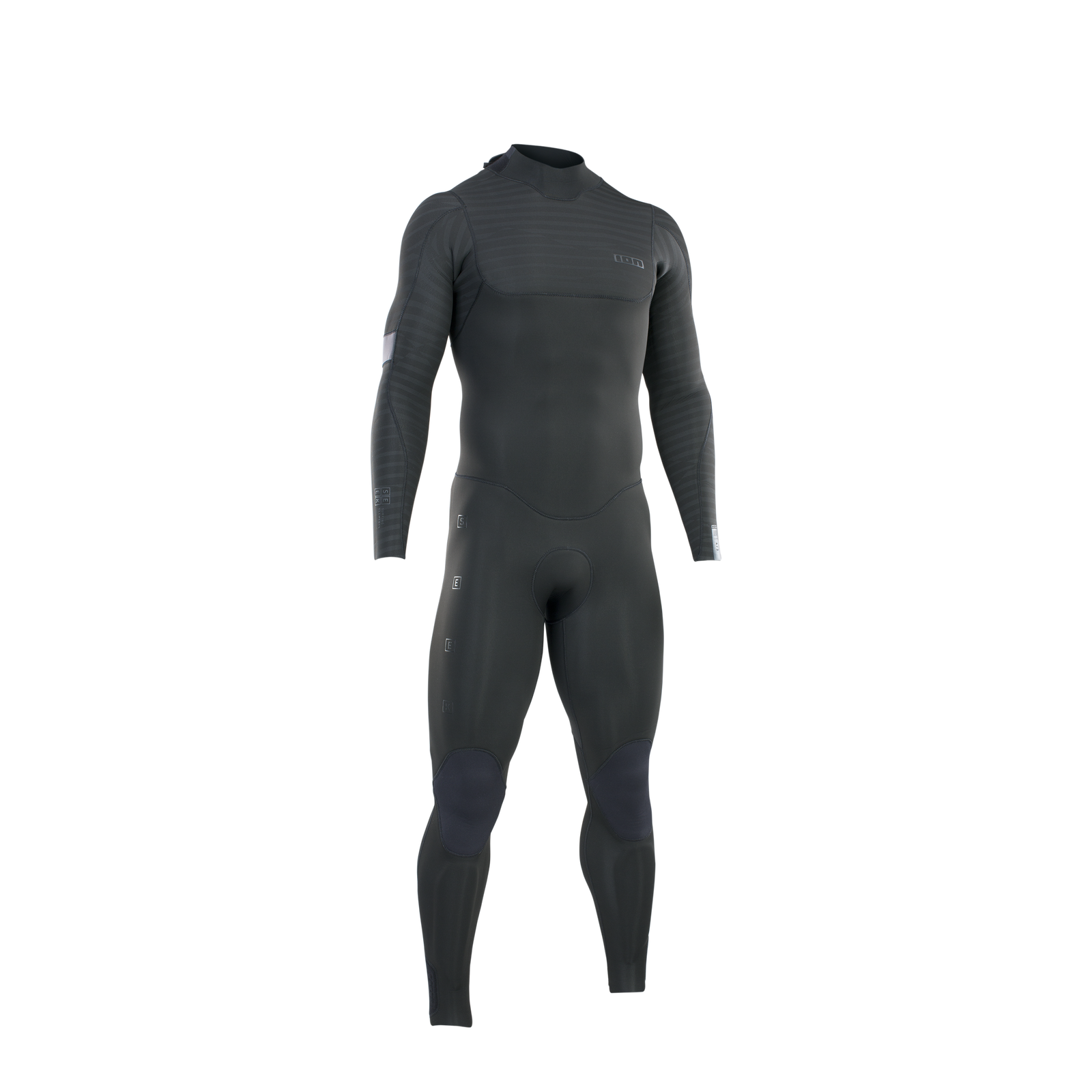 ION Seek Core 4/3mm back-zip fullsuit wetsuit in charcoal black