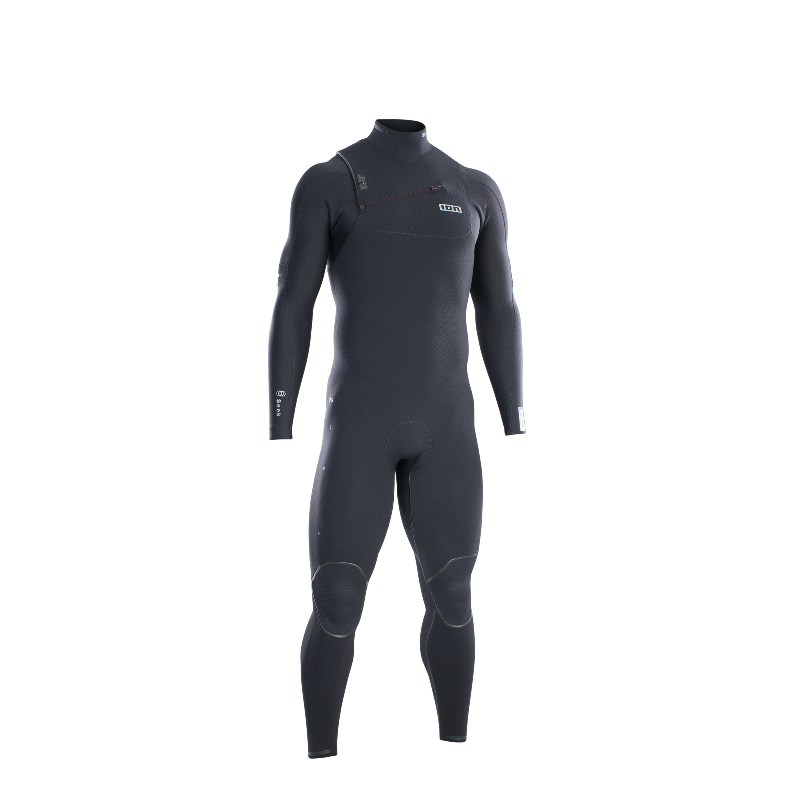 ION Seek Select 4/3mm front-zip fullsuit in charcoal black