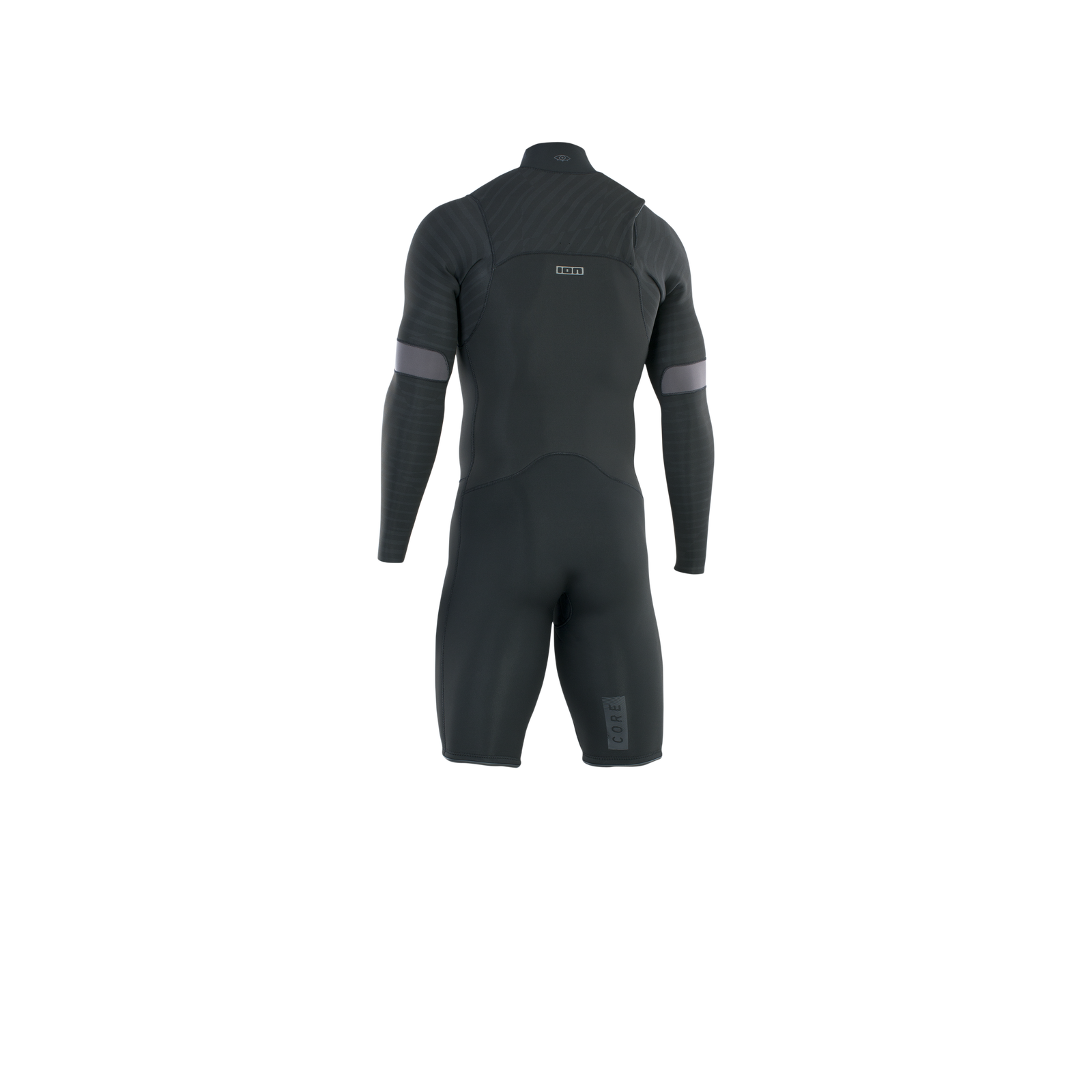ION Seek Core 3/2mm front-zip long sleeve shorty wetsuit in black