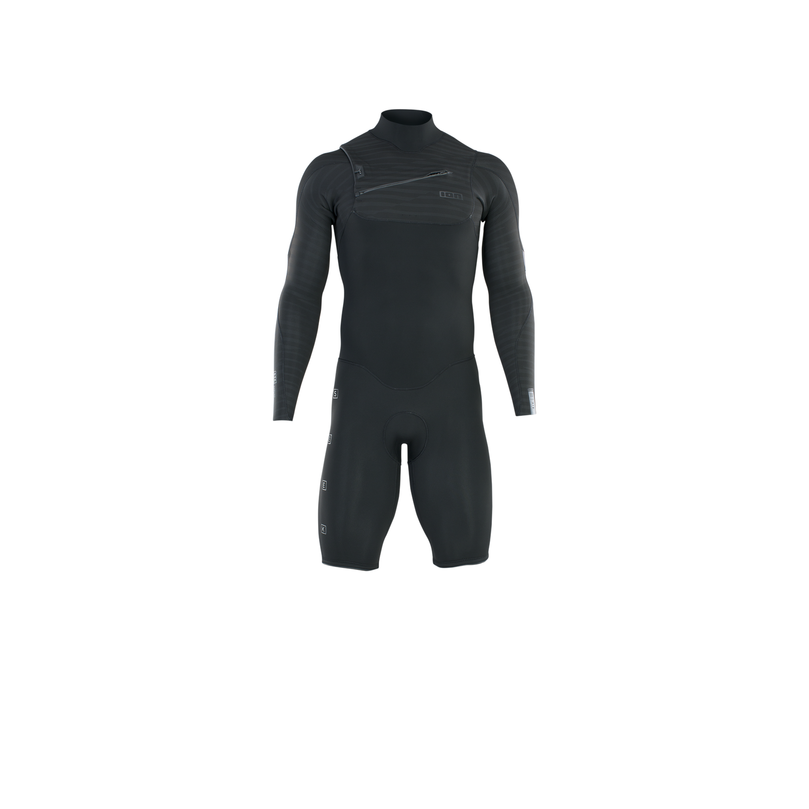 ION Seek Core 3/2mm front-zip long-sleeve shorty wetsuit in black
