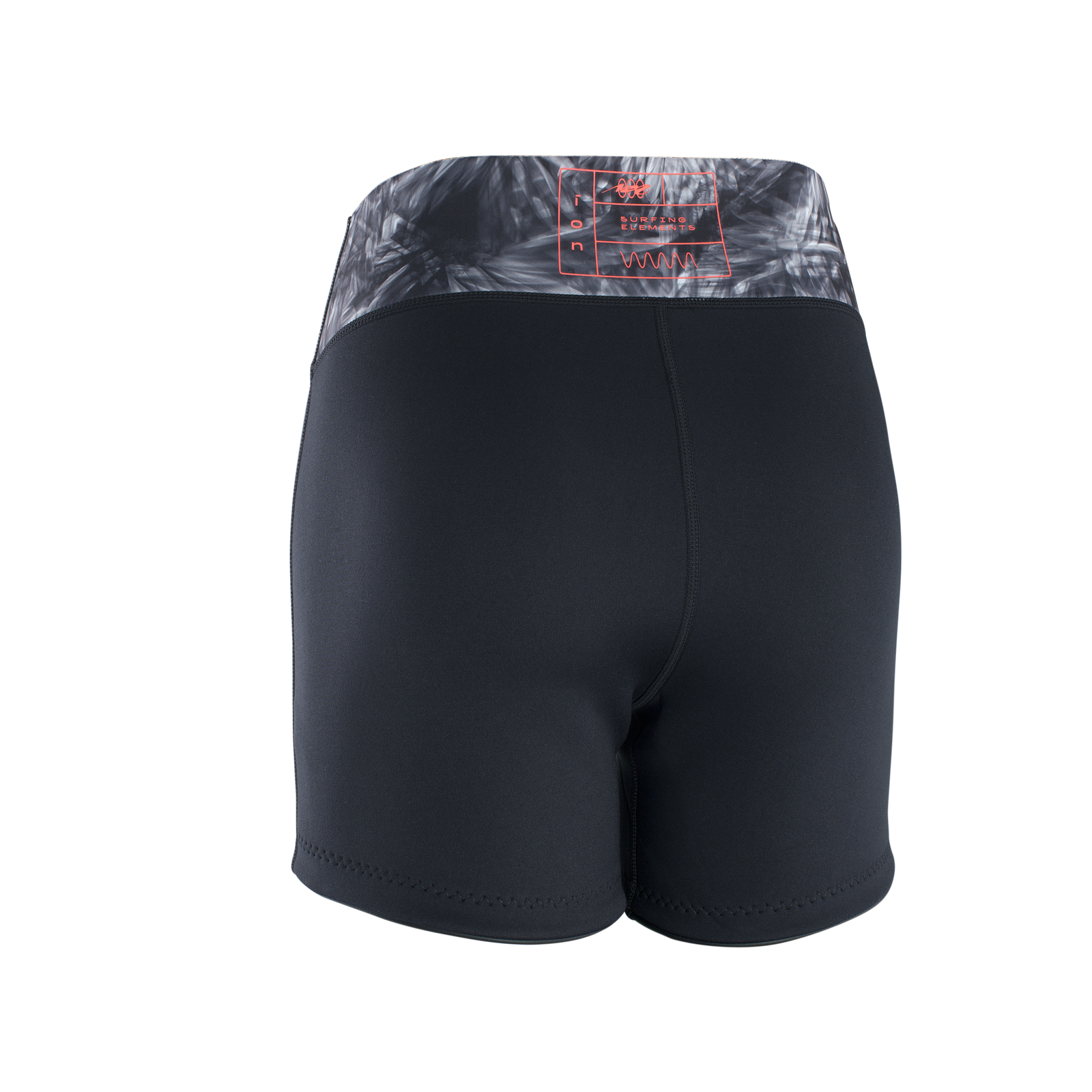 ION Neo Shorts Damen Neopren-Shorts in schwarz und dunkelgrau mit bedrucktem Bund