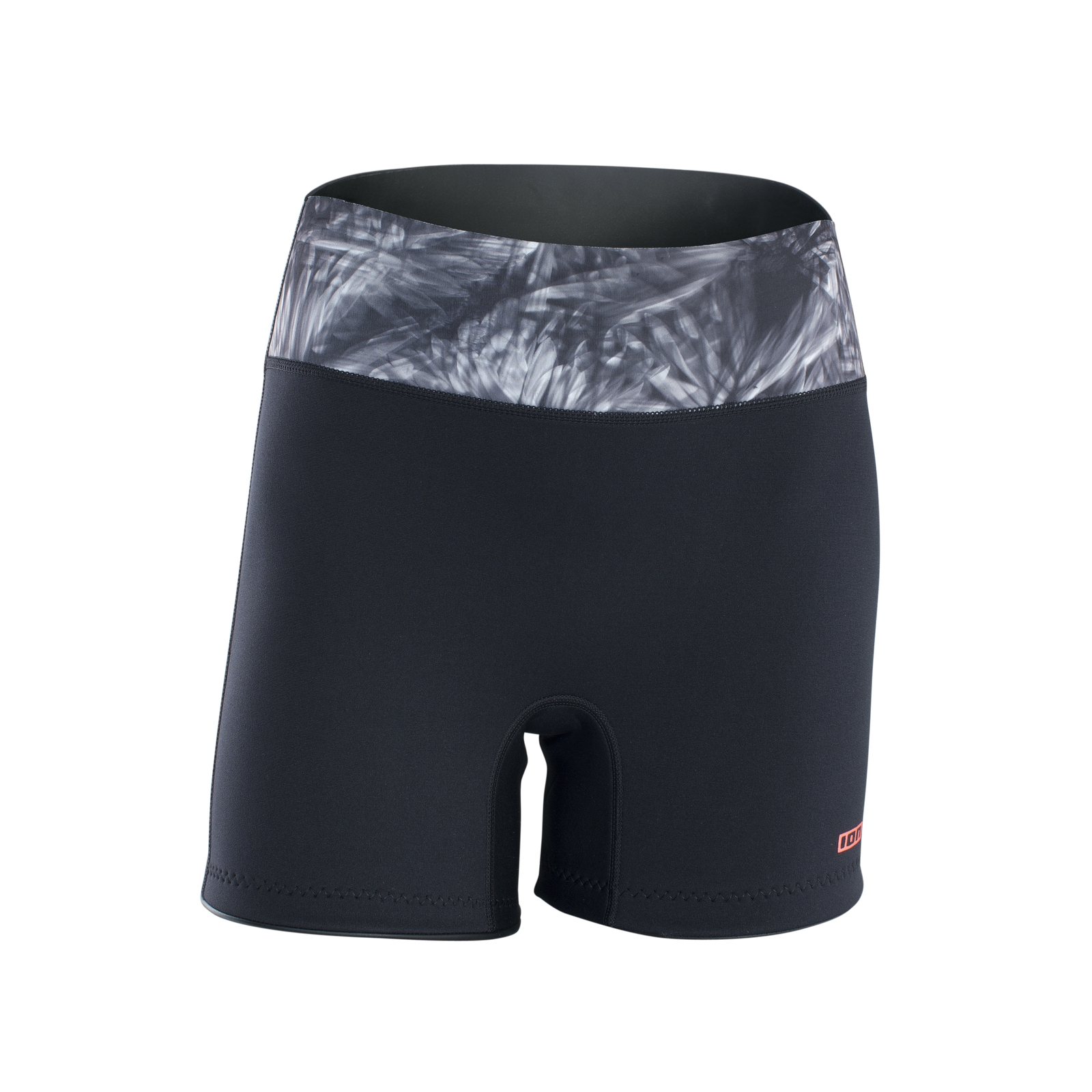 ION Neo Shorts Damen Neopren-Shorts in schwarz mit grau gemustertem Bund