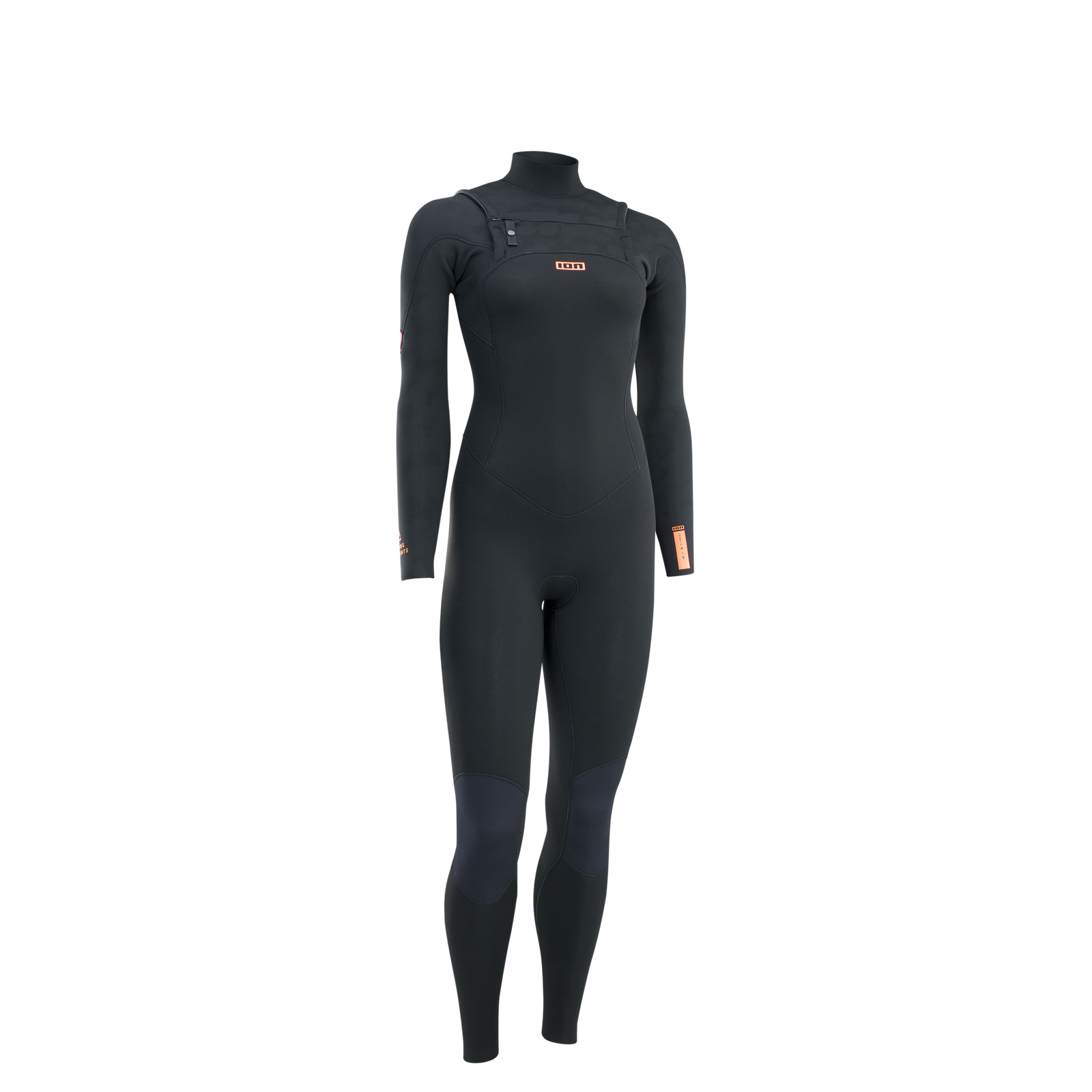 ION Element fato de neoprene 3/2mm com fecho frontal em preto com acentos coral