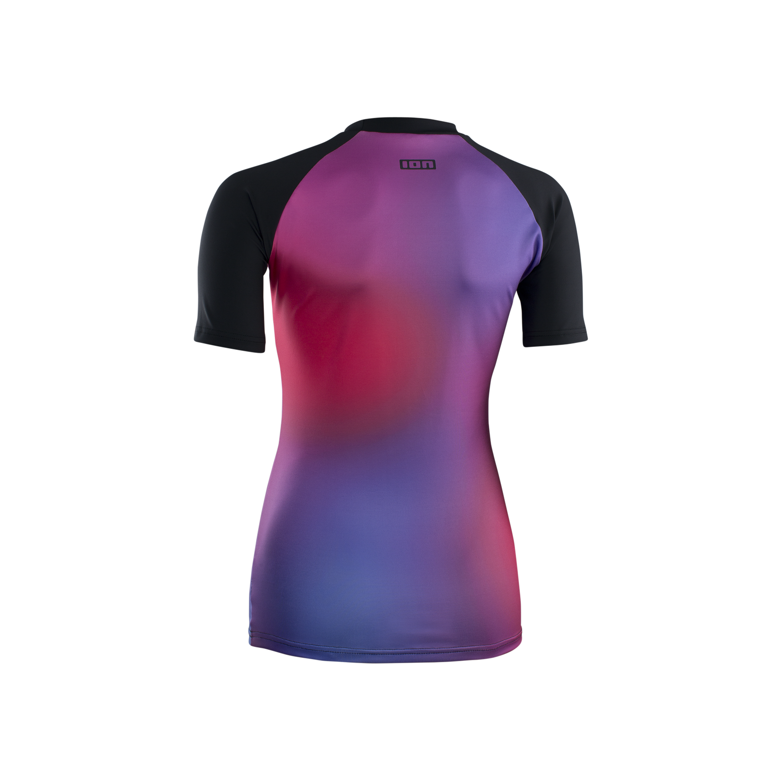 ION Lizz Rashguard Damen Kurzarm in lila, magenta und schwarz – Rückenansicht