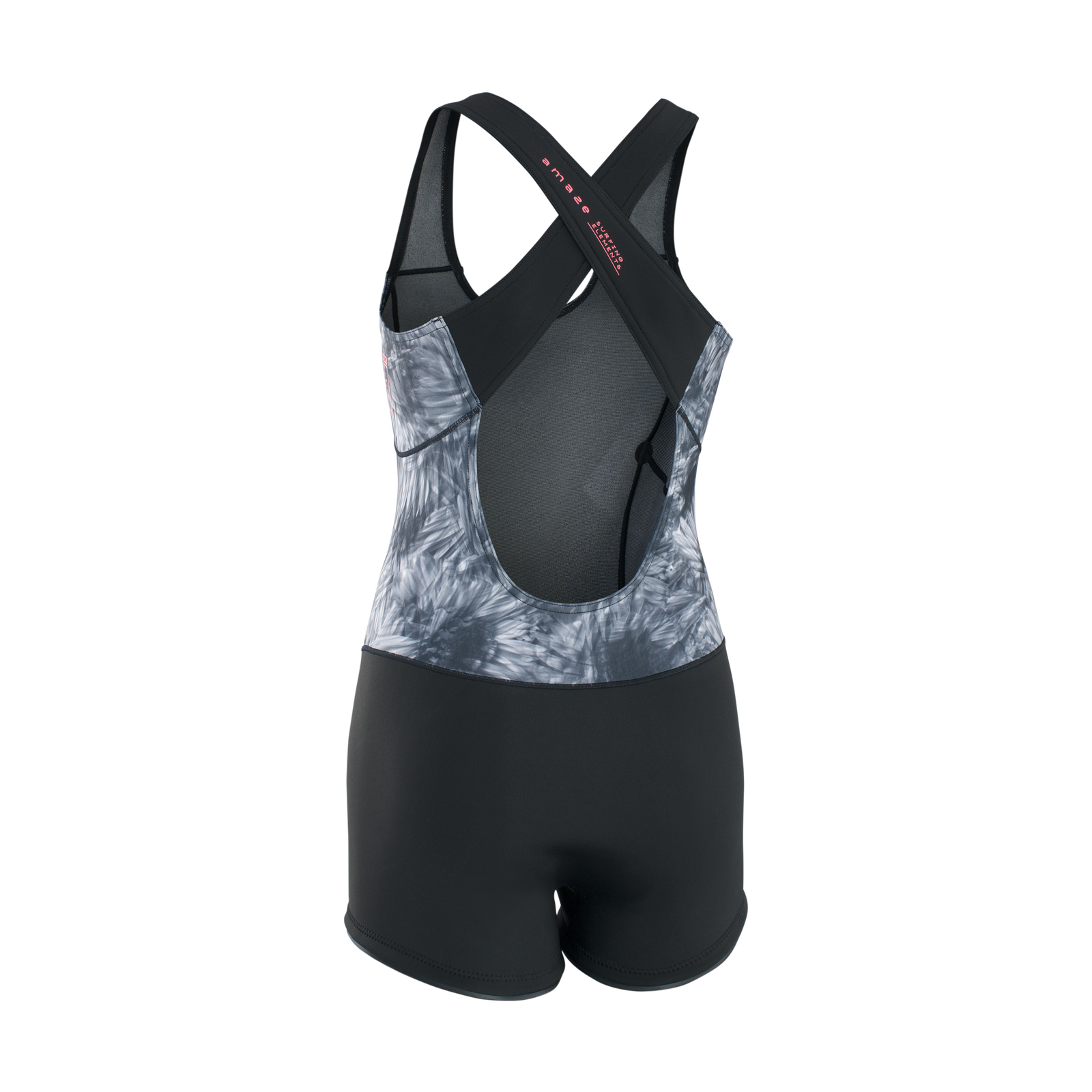 ION Amaze Shorty Crossback 1,5 mm Pull-on Shorty in schwarz und grau – Rückenansicht