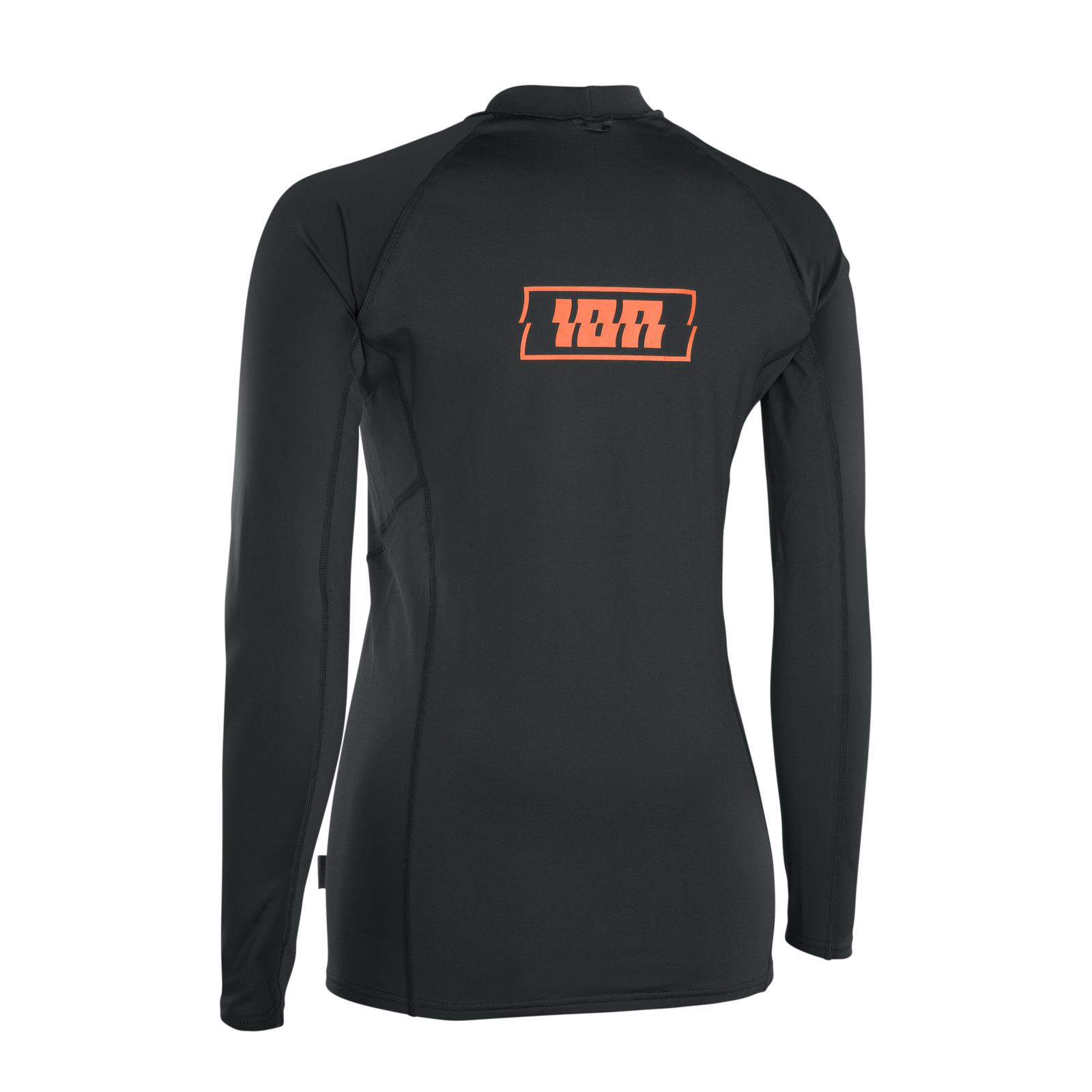 ION Thermo Top LS Damen Langarm-Thermotop in schwarz mit koralle Logo, Rückansicht