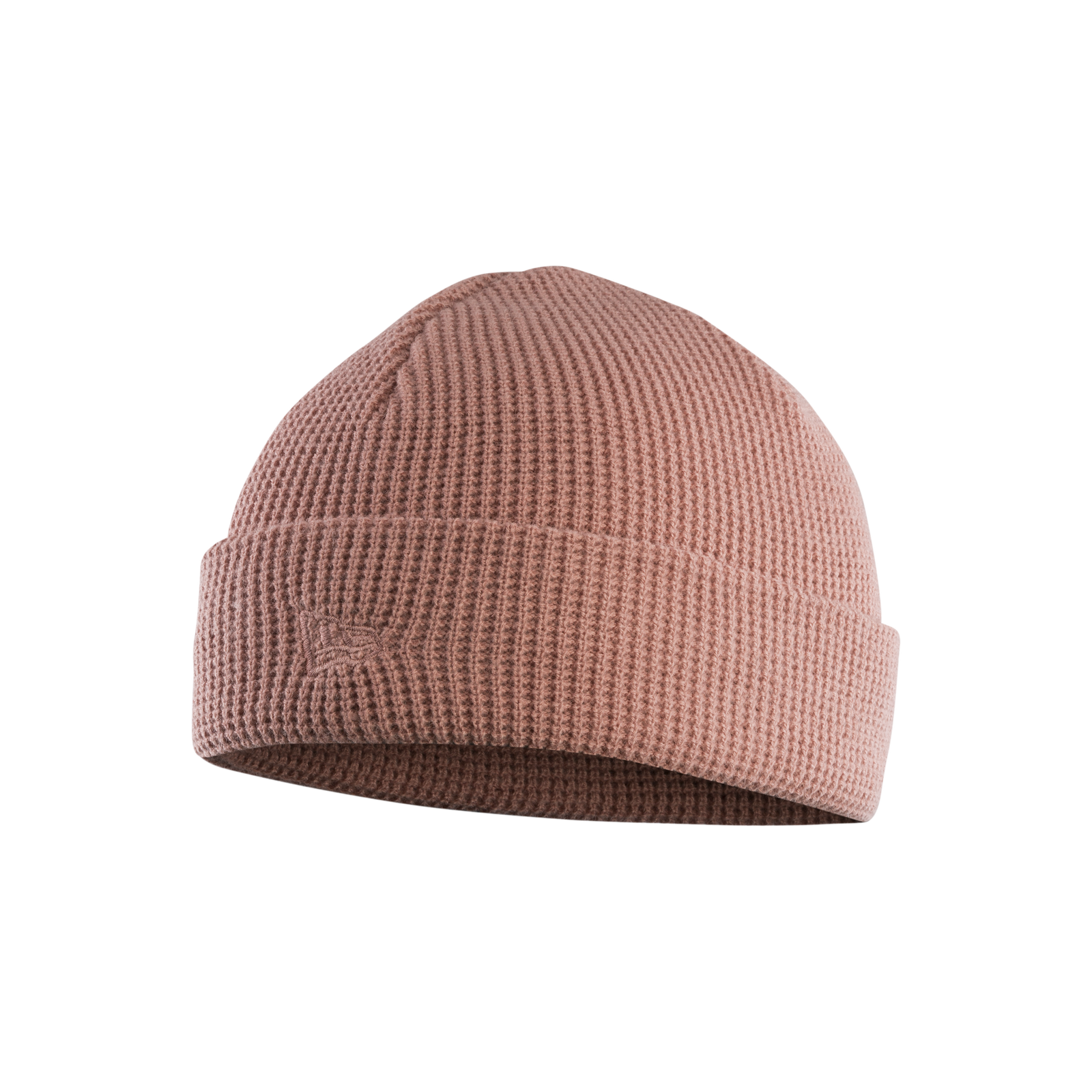 ION Beanie Logo Allround fisherman beanie in dusty rose waffle knit