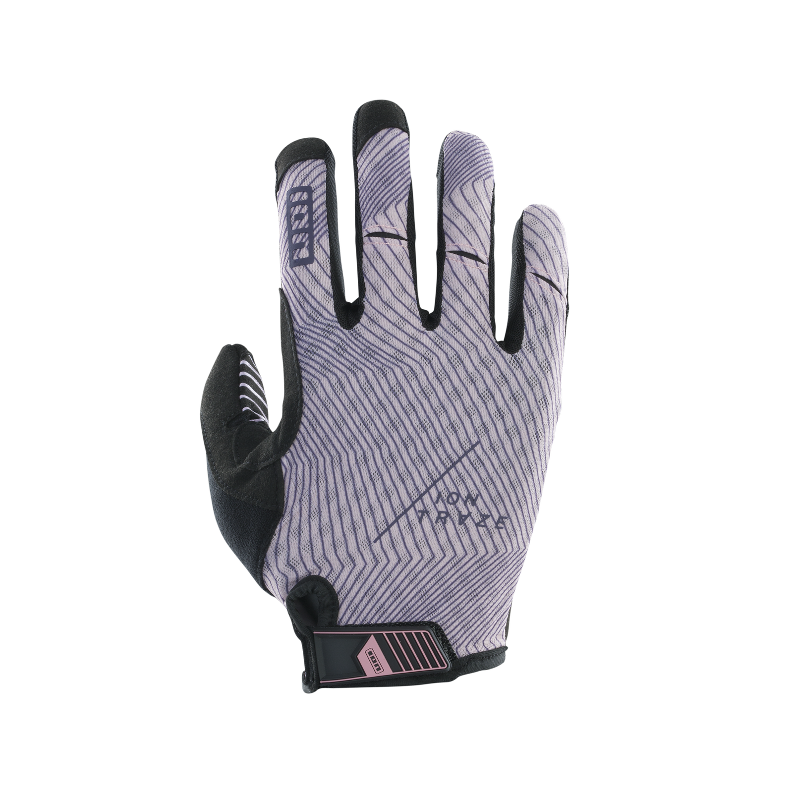Guanti da ciclismo lunghi ION Traze in grigio lavanda e nero, vista dorsale