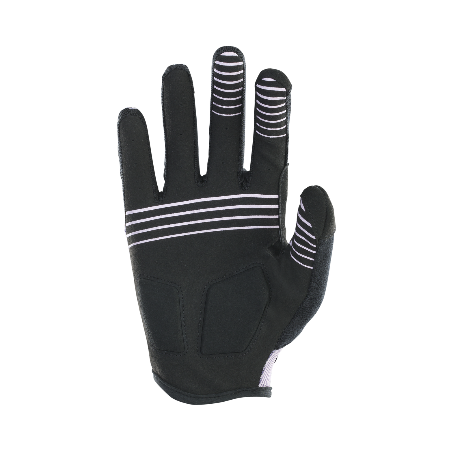 Guanti da ciclismo lunghi ION Bike Traze unisex in nero e bianco con palmo in silicone