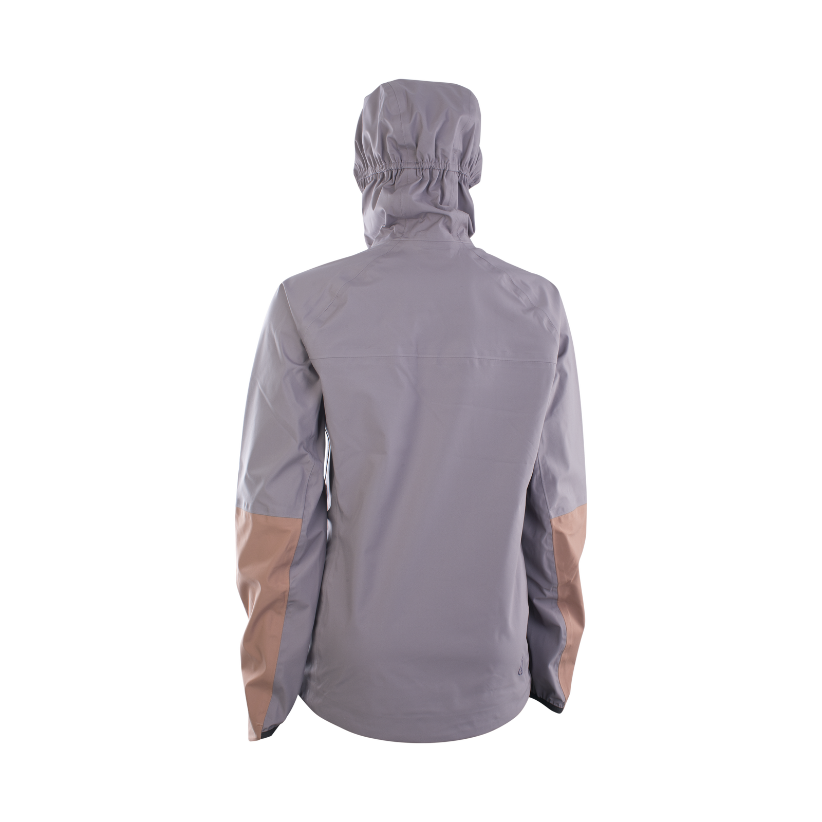ION Bike Shelter 3L women's cycling jacket in light grey and taupe back view for mountain biking