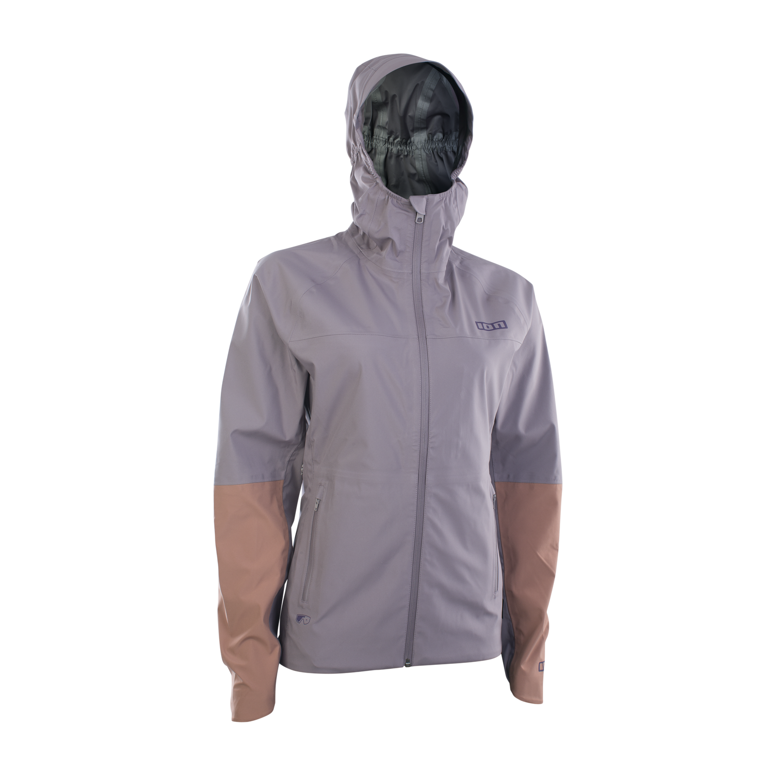 ION Bike Shelter 3L women's cycling jacket in stone grey and taupe for mountain biking and enduro