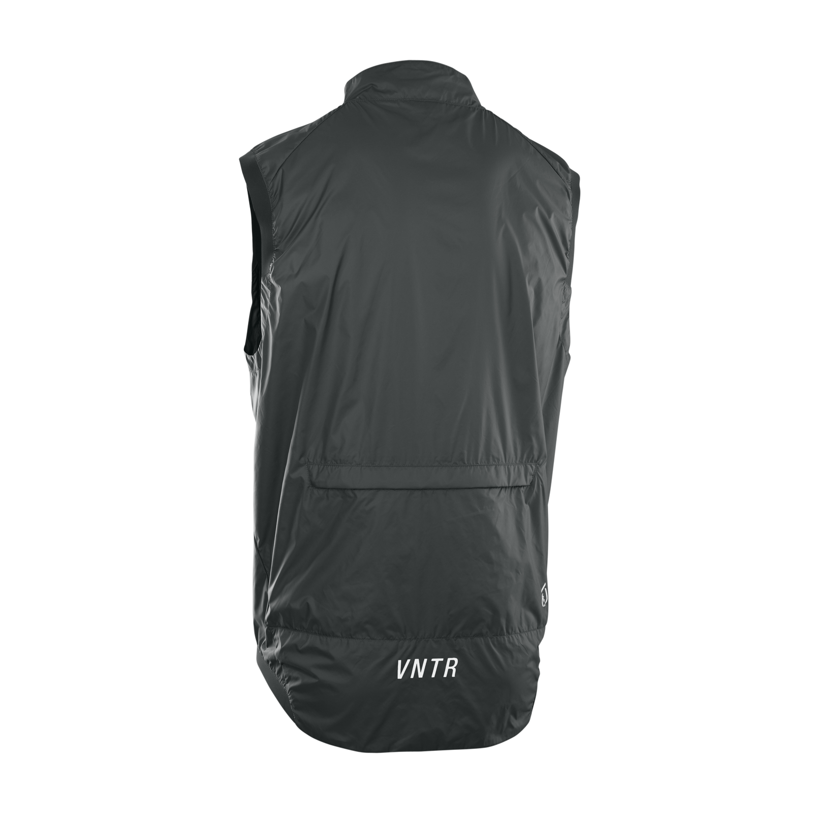 ION Shelter Lite VNTR cycling vest unisex in dark charcoal — back view with large back pocket