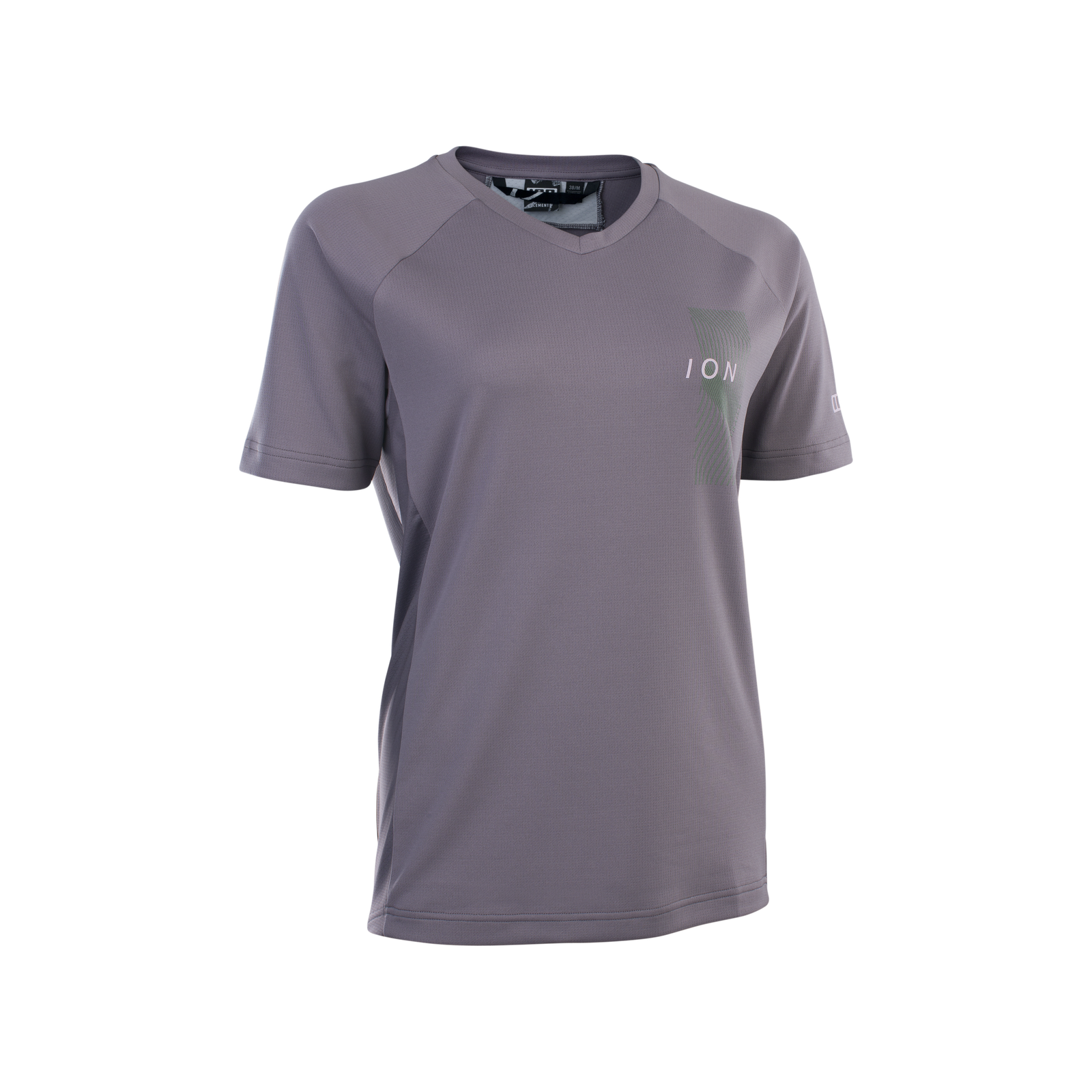 ION Traze women's short-sleeve cycling jersey in steel grey for mountain biking