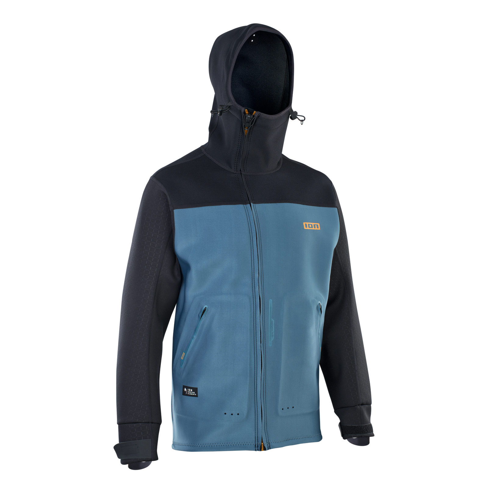 Veste néoprène à capuche ION Neo Shelter Amp homme en bleu acier et noir