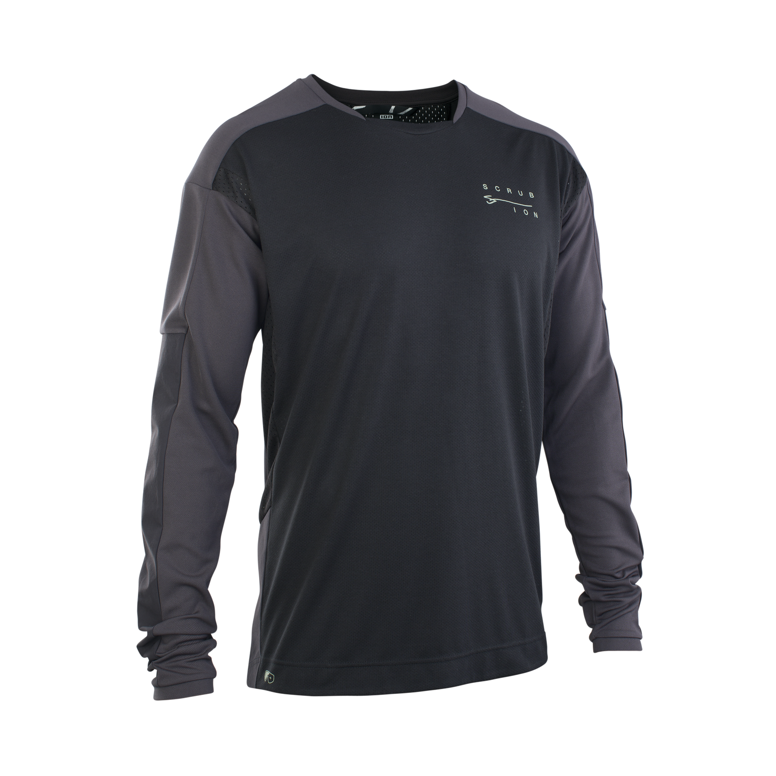 ION Scrub Amp Langarm-Trikot für Herren in schwarz und anthrazit für Freeride Mountainbiking