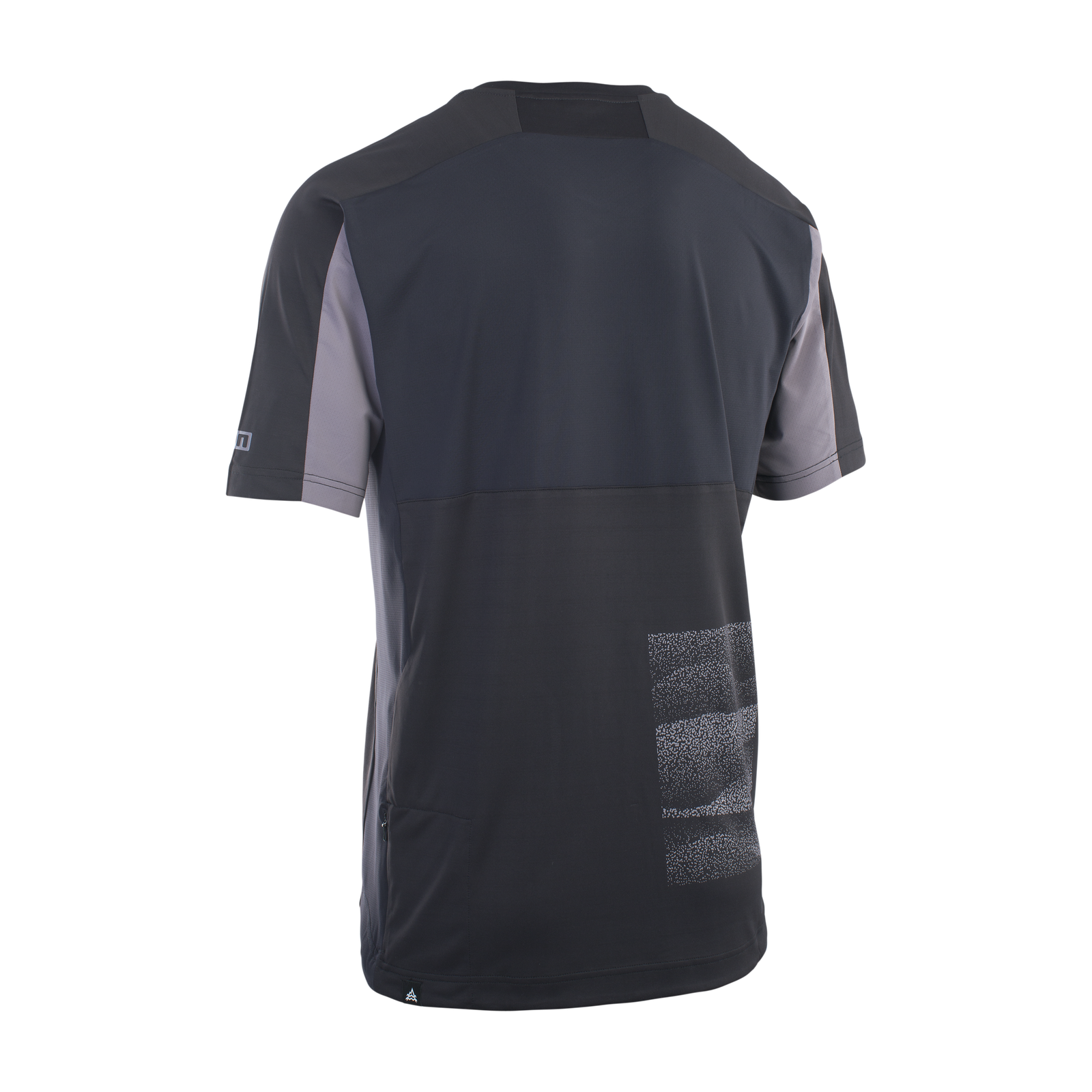 Maglia ciclismo ION Traze Amp SS per mountain bike in nero e grigio scuro, vista posteriore