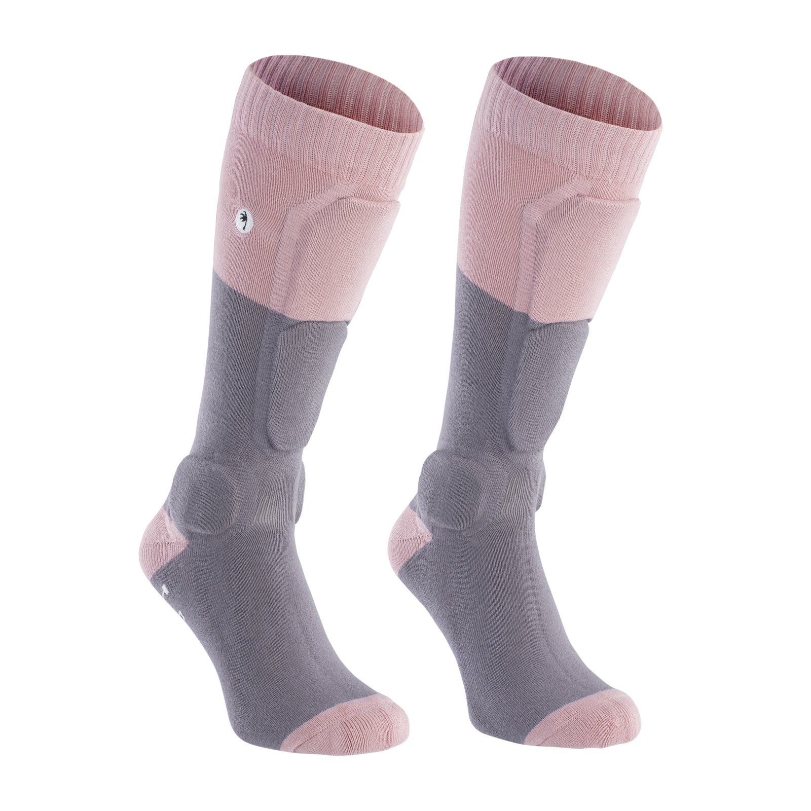 ION Bike BD-Sock chaussette protection tibia unisex en gris mauve et rose avec mousse HD